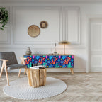 CACTUS VIBES TV-Lowboard mit 3 Türen in Eiche-Optik