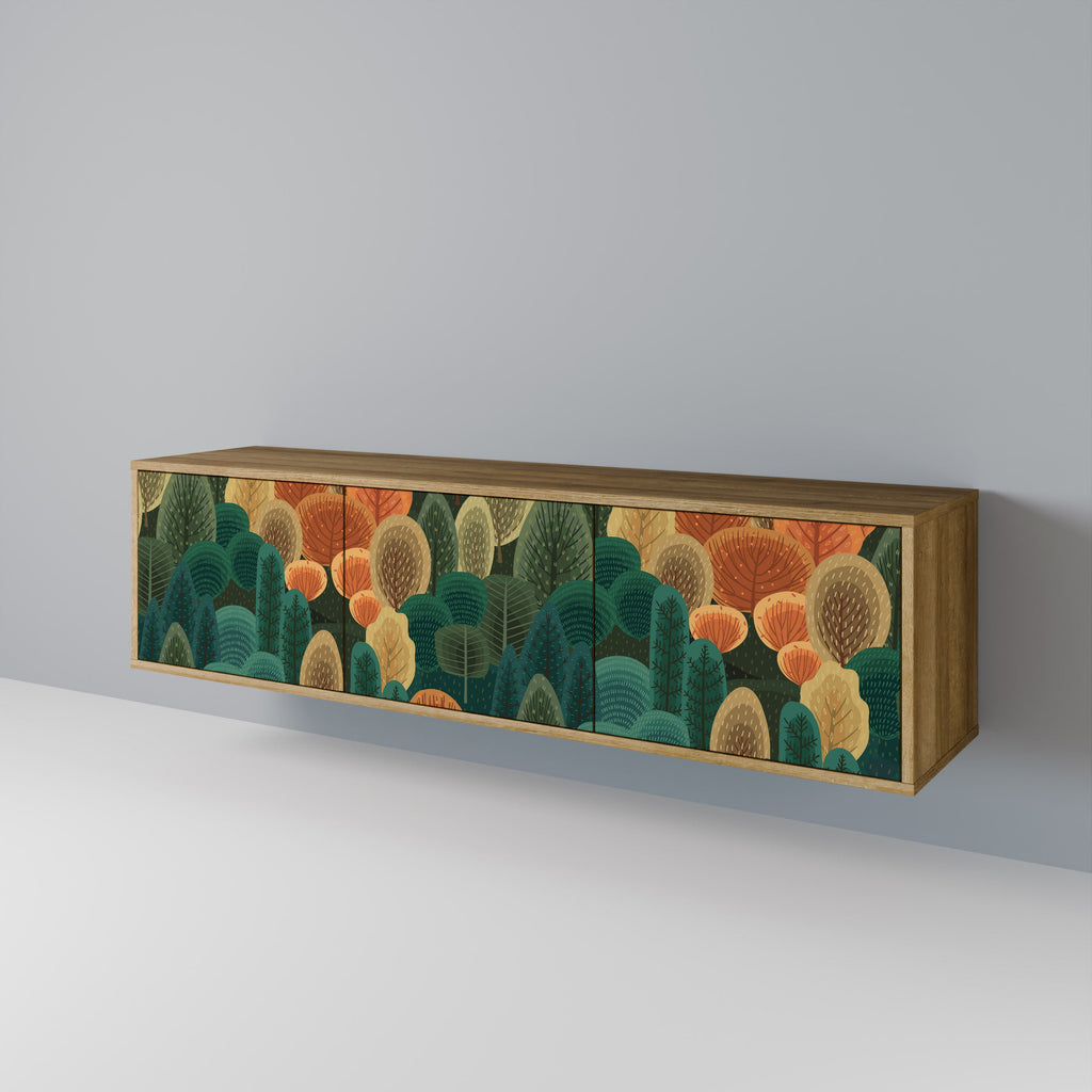 AUTUMN KALEIDOSCOPE TV-Lowboard mit 3 Türen in Eiche-Optik