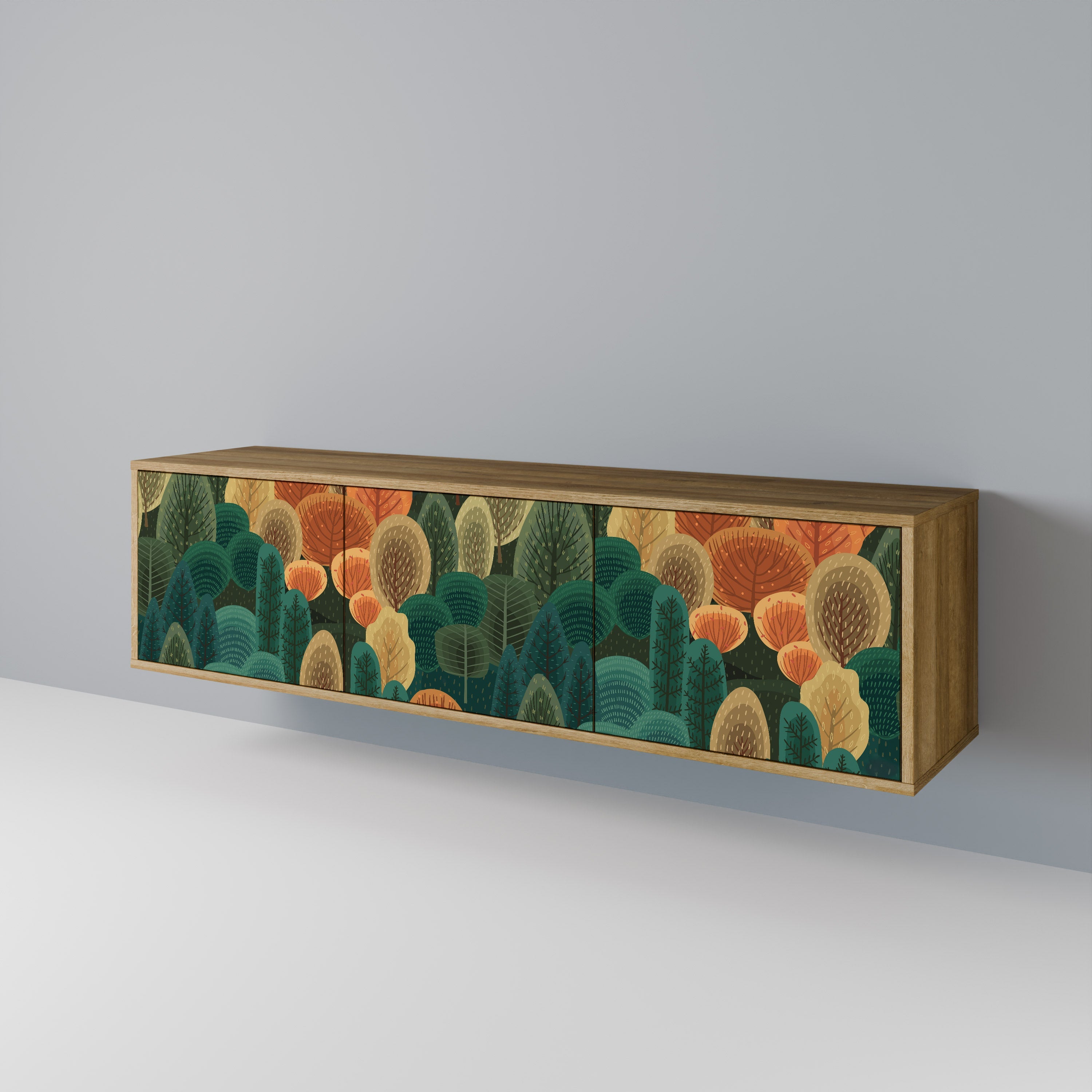 AUTUMN KALEIDOSCOPE TV-Lowboard mit 3 Türen in Eiche-Optik