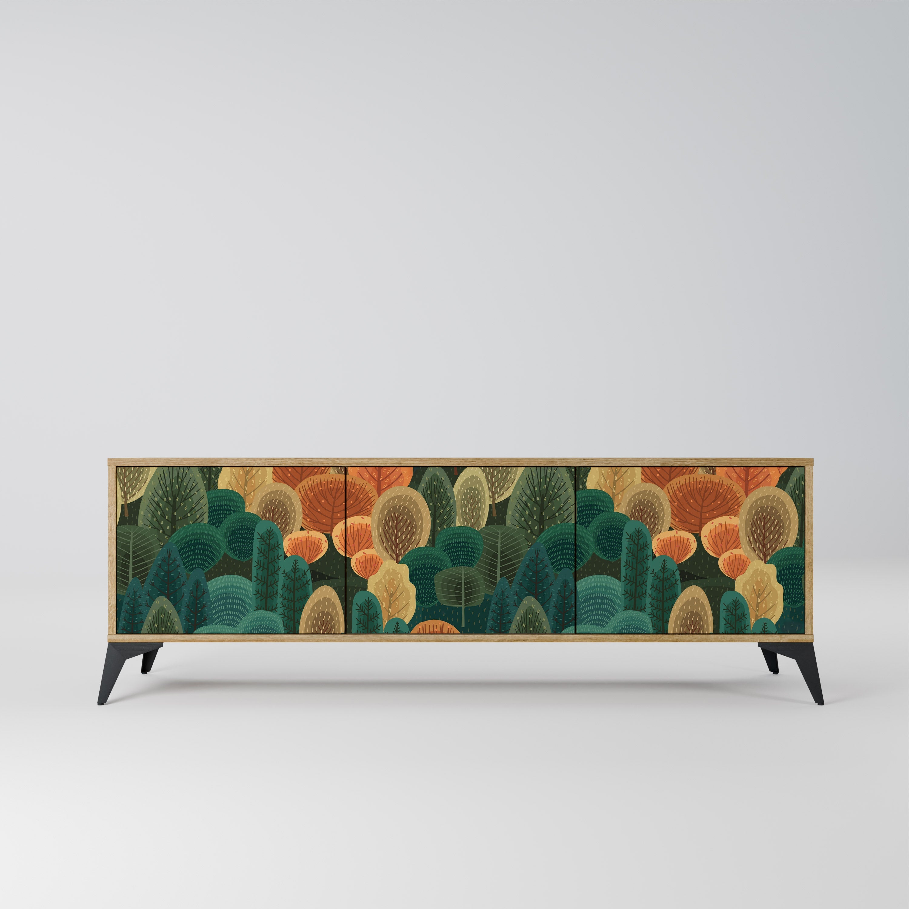 AUTUMN KALEIDOSCOPE TV-Lowboard mit 3 Türen in Eiche-Optik