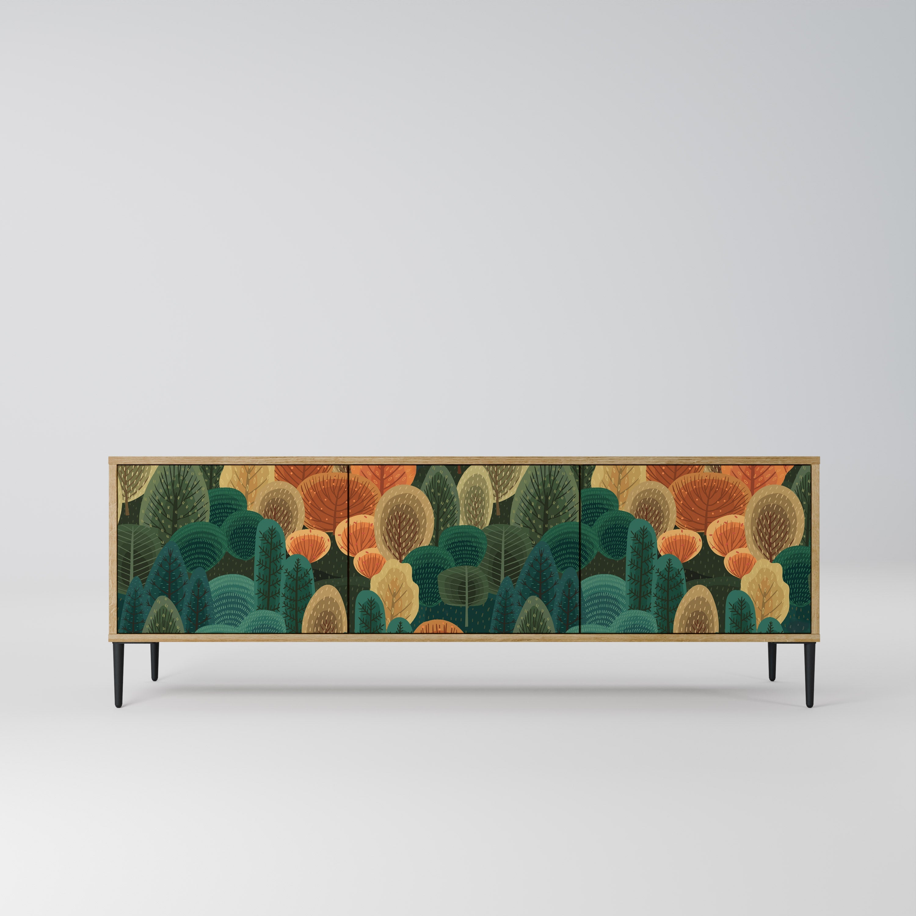 AUTUMN KALEIDOSCOPE TV-Lowboard mit 3 Türen in Eiche-Optik