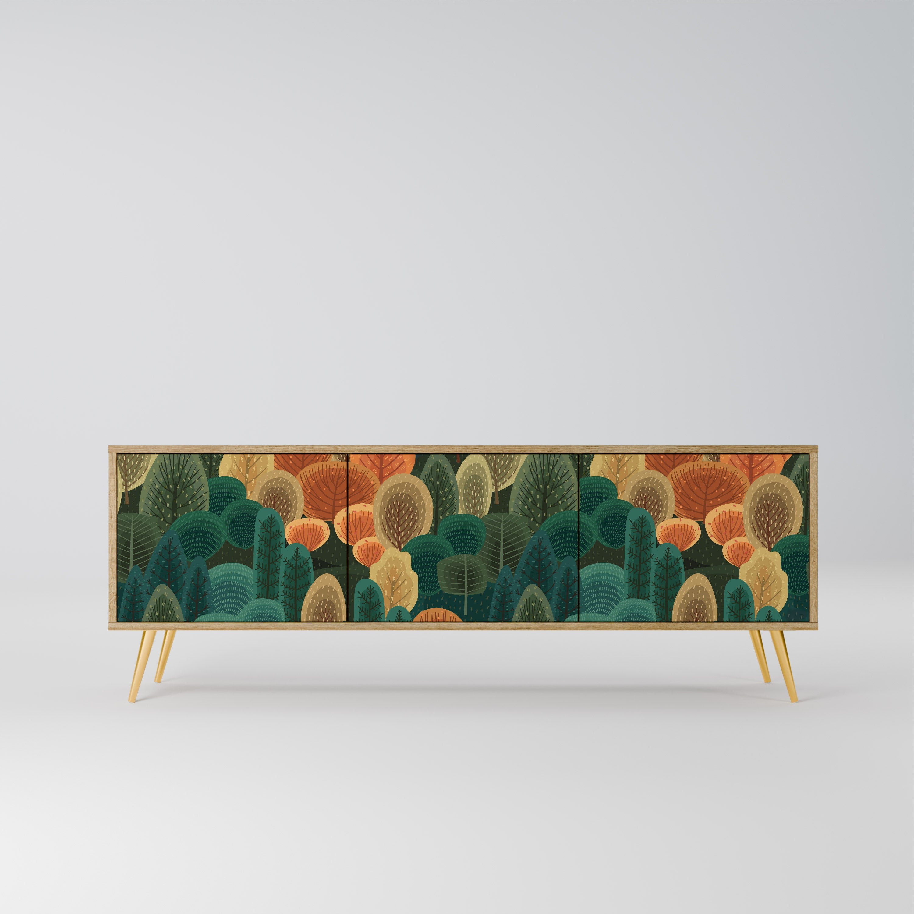 AUTUMN KALEIDOSCOPE TV-Lowboard mit 3 Türen in Eiche-Optik