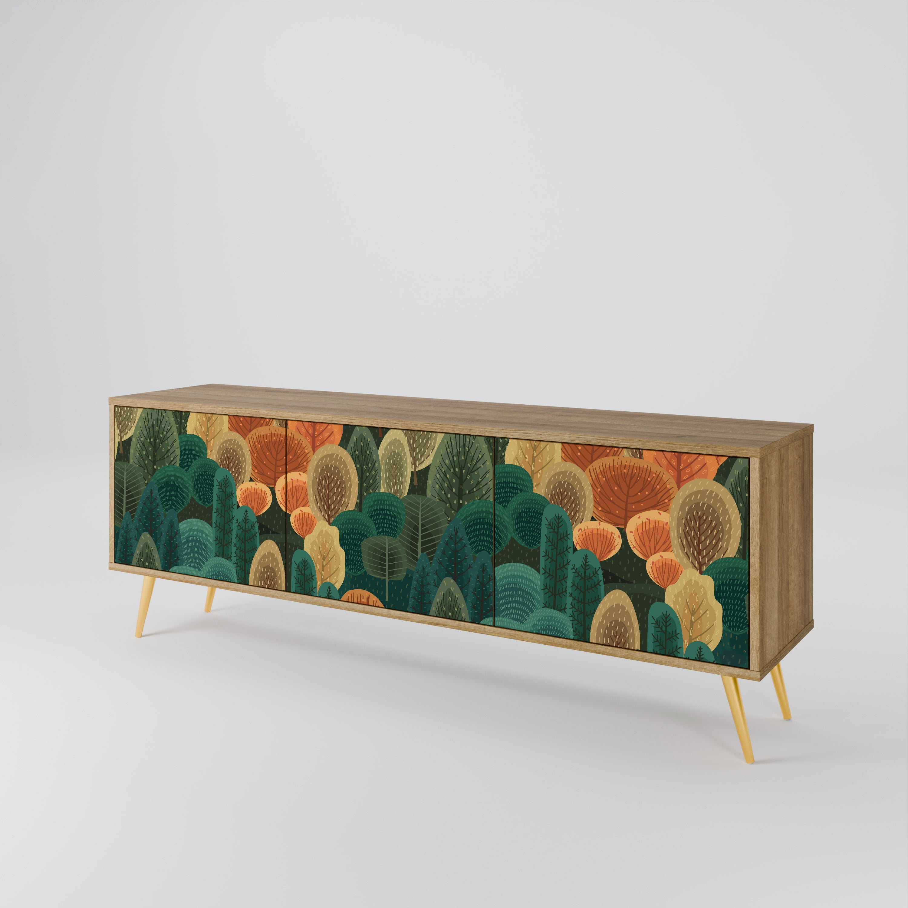 AUTUMN KALEIDOSCOPE TV-Lowboard mit 3 Türen in Eiche-Optik