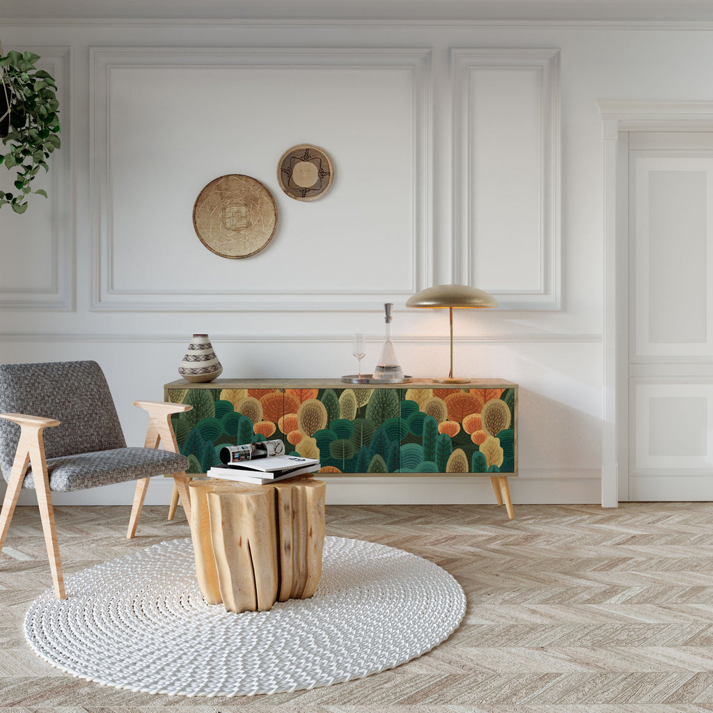 AUTUMN KALEIDOSCOPE TV-Lowboard mit 3 Türen in Eiche-Optik