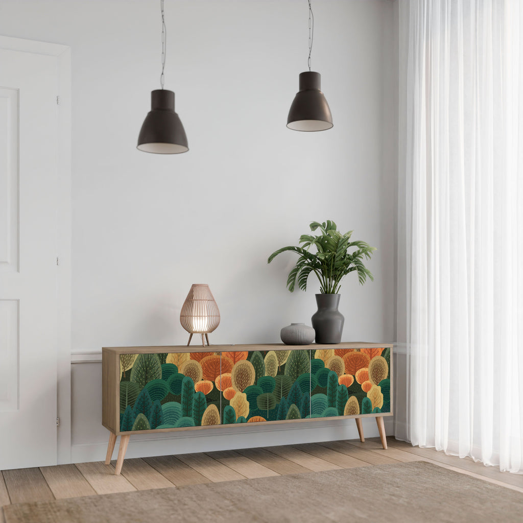 AUTUMN KALEIDOSCOPE TV-Lowboard mit 3 Türen in Eiche-Optik