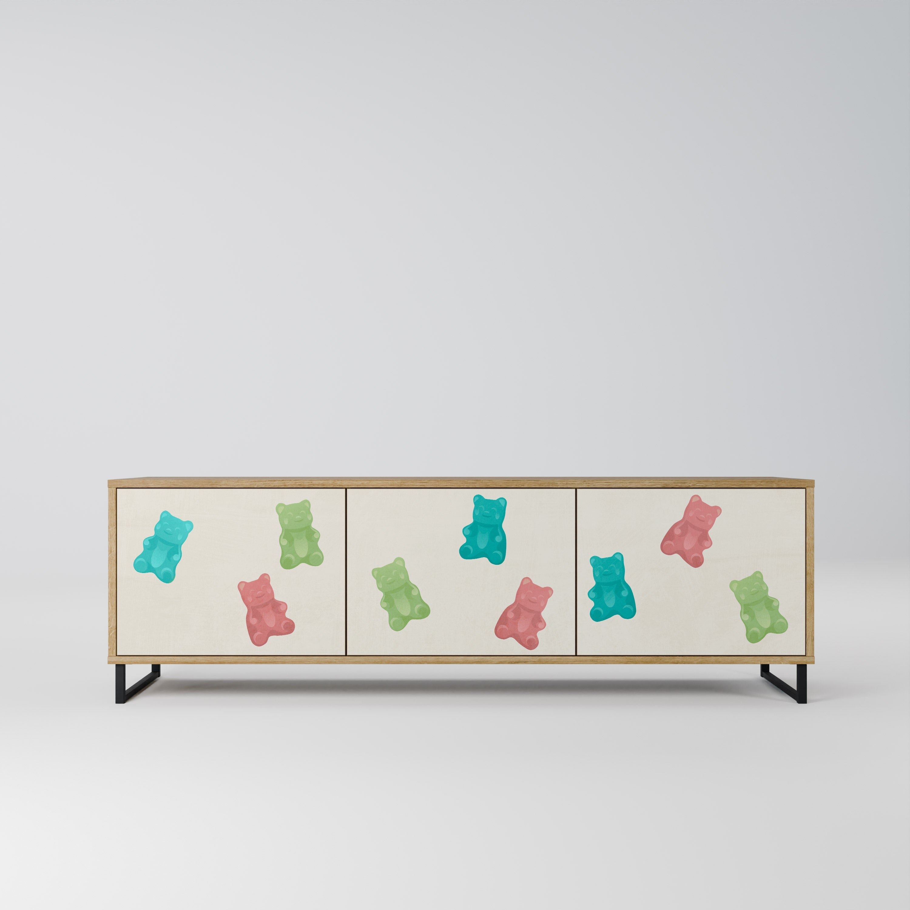 GUMMY BEARS TV-Lowboard mit 3 Türen in Eiche-Optik