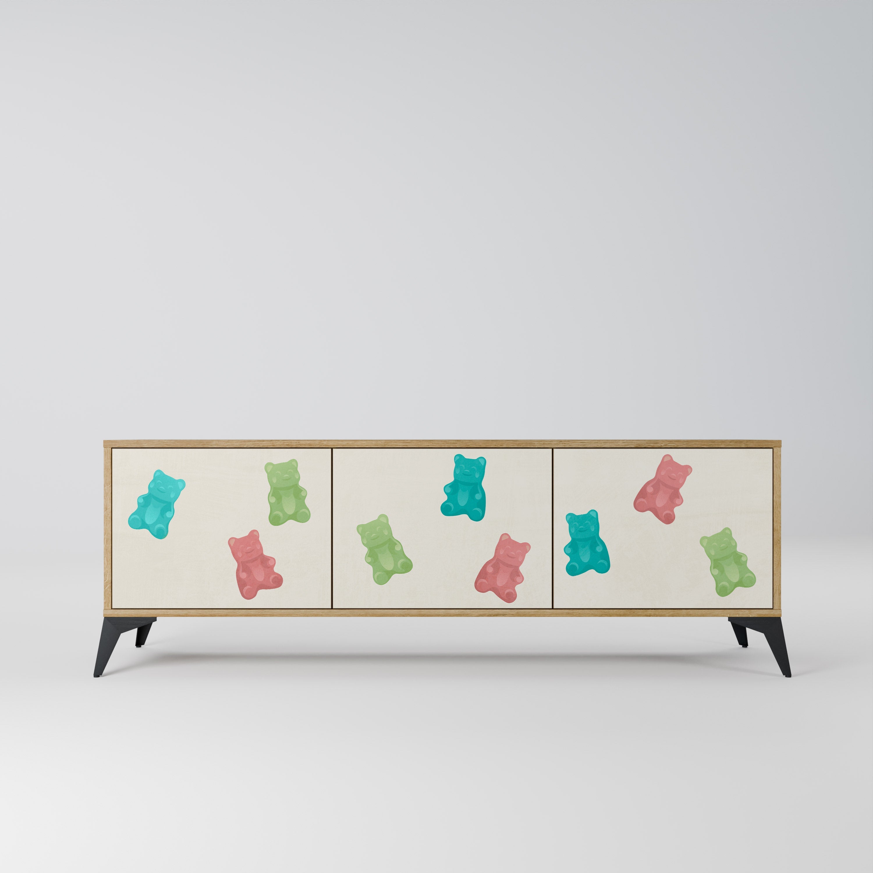 GUMMY BEARS TV-Lowboard mit 3 Türen in Eiche-Optik