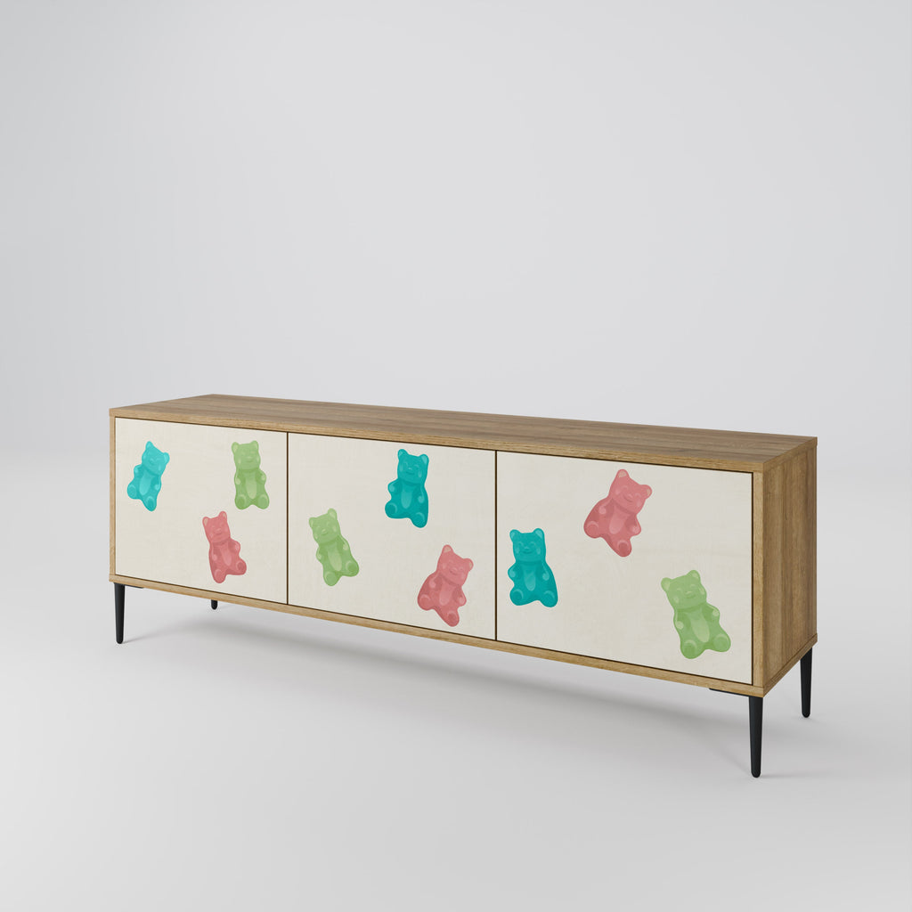 GUMMY BEARS TV-Lowboard mit 3 Türen in Eiche-Optik