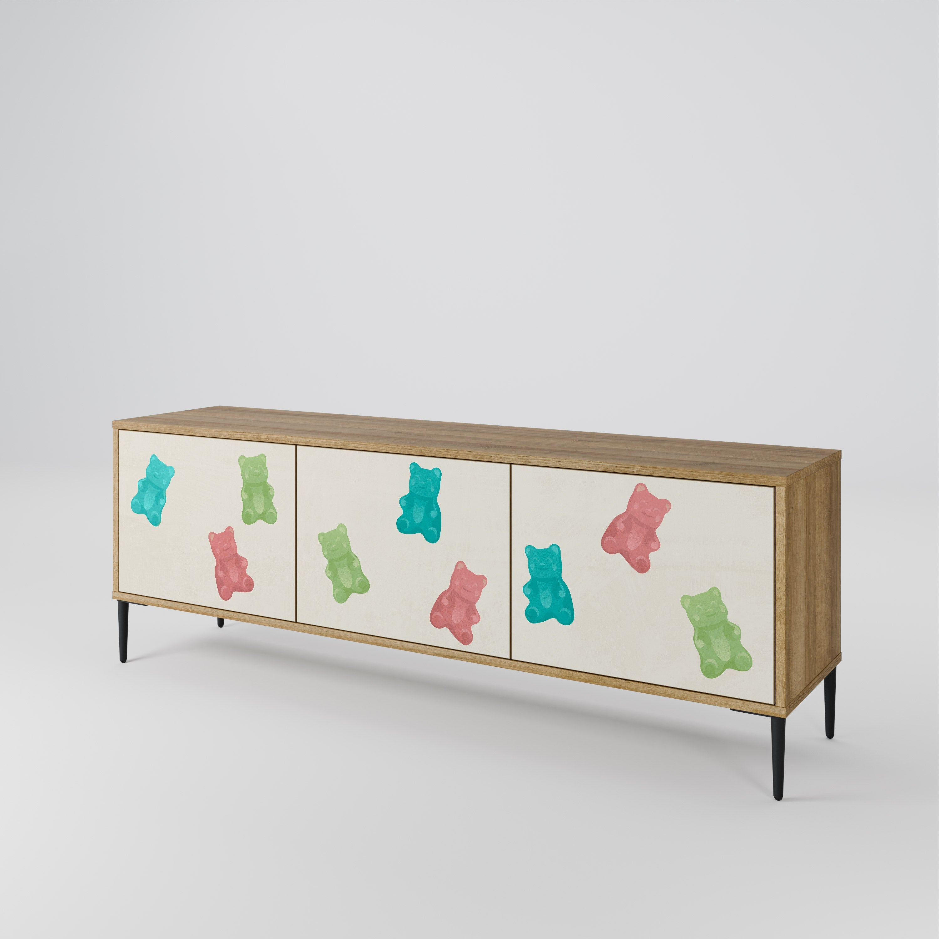 GUMMY BEARS TV-Lowboard mit 3 Türen in Eiche-Optik