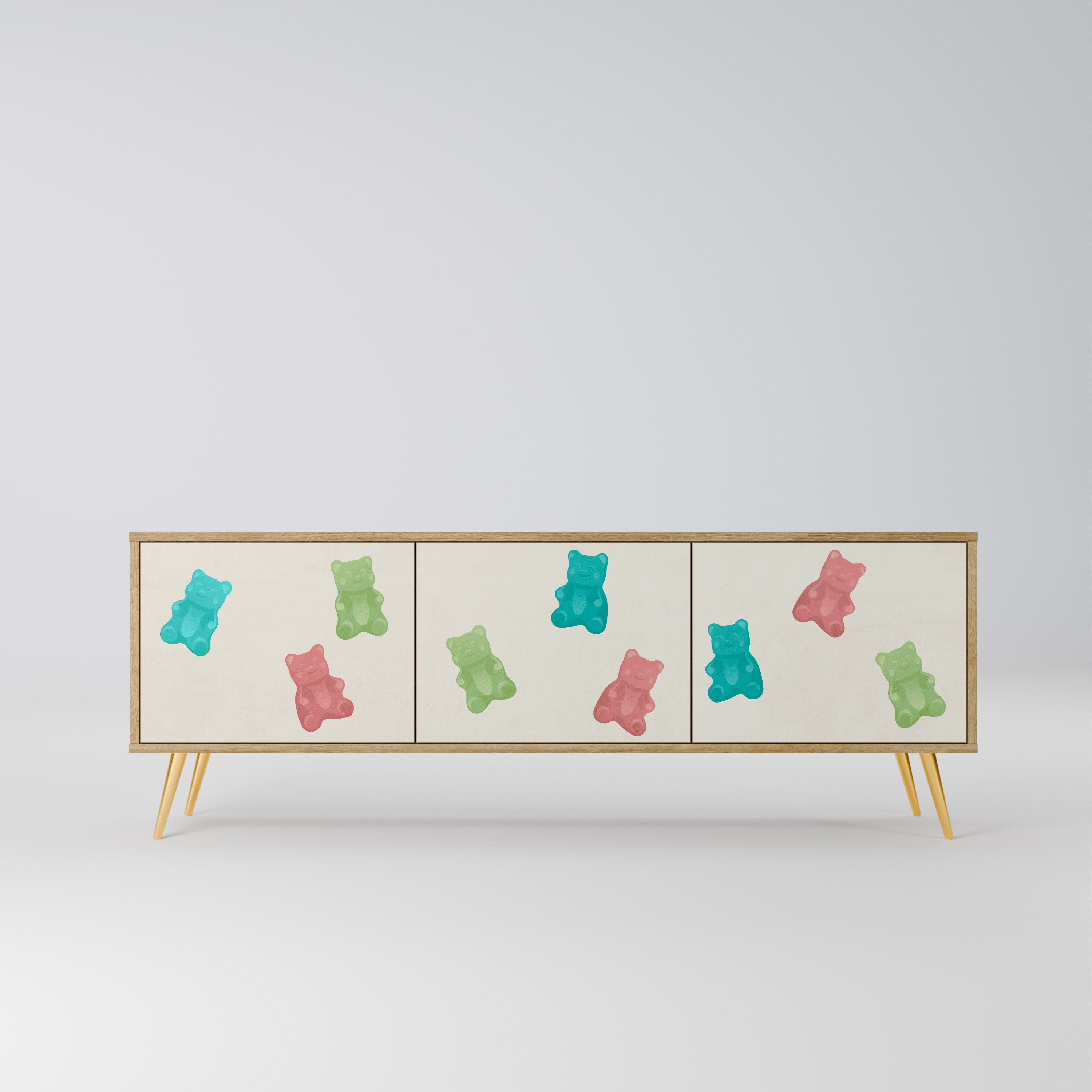 GUMMY BEARS TV-Lowboard mit 3 Türen in Eiche-Optik