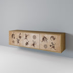 AFRICAN STYLE TV-Lowboard mit 3 Türen in Eiche-Optik