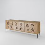 AFRICAN STYLE TV-Lowboard mit 3 Türen in Eiche-Optik