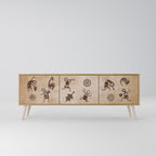 AFRICAN STYLE TV-Lowboard mit 3 Türen in Eiche-Optik