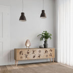 AFRICAN STYLE TV-Lowboard mit 3 Türen in Eiche-Optik