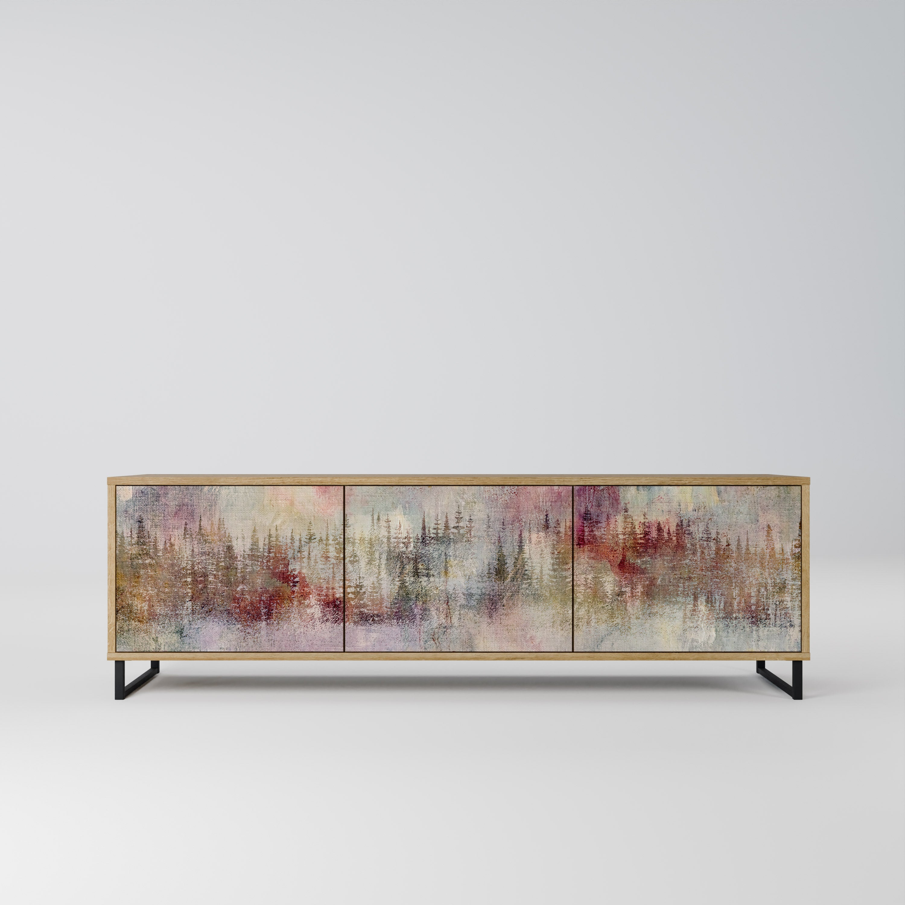 VEILED SUMMIT TV-Lowboard mit 3 Türen in Eiche-Optik