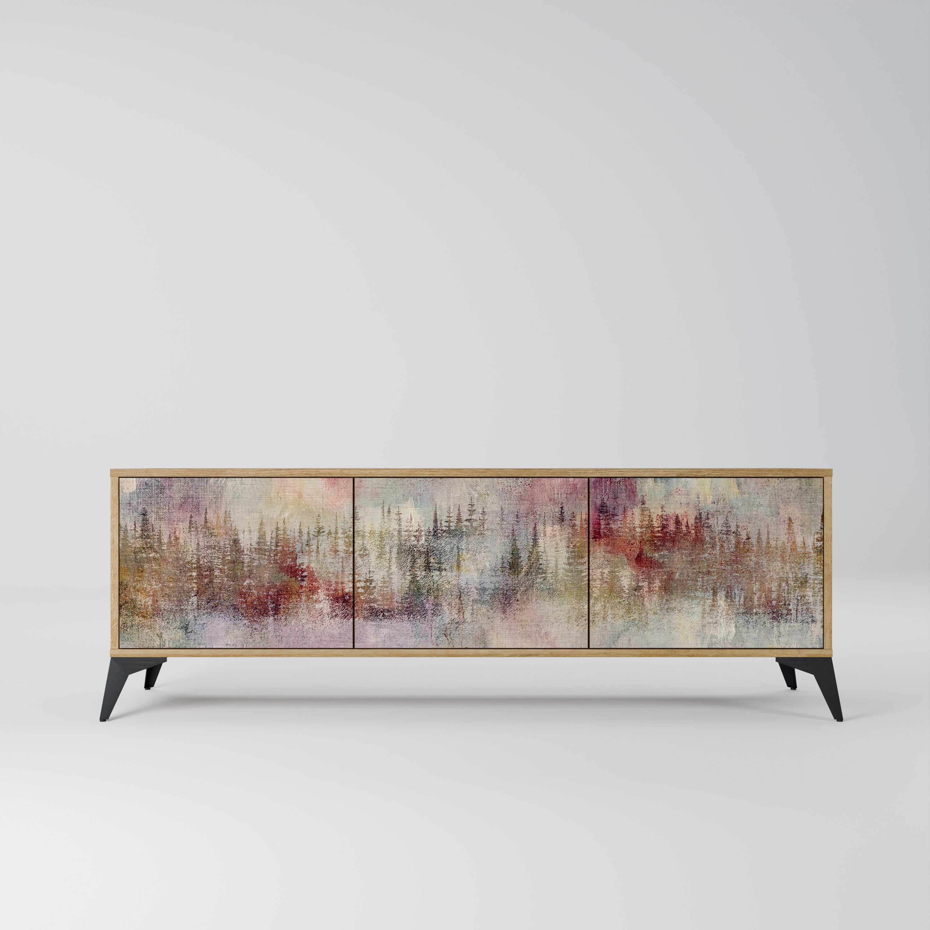 VEILED SUMMIT TV-Lowboard mit 3 Türen in Eiche-Optik