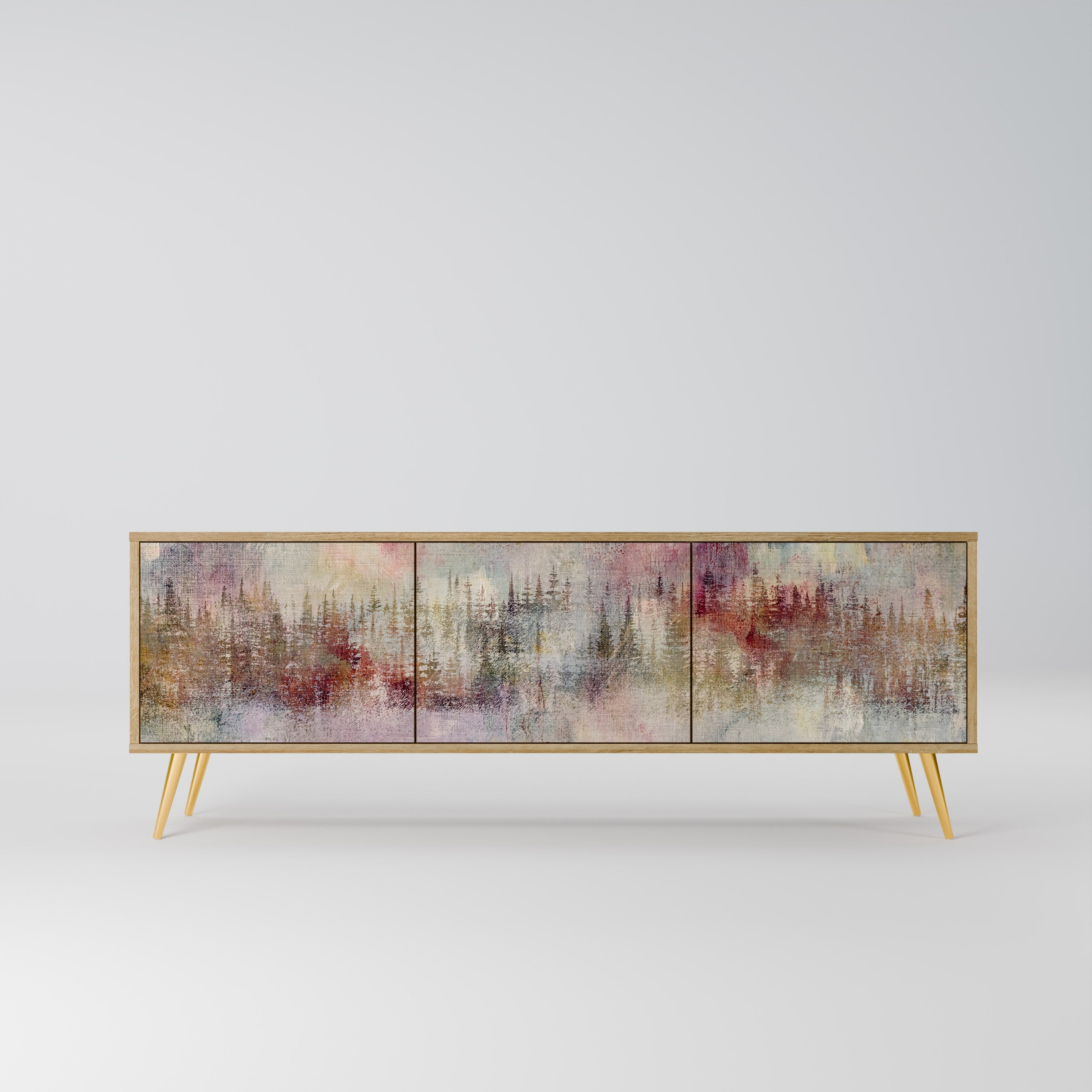 VEILED SUMMIT TV-Lowboard mit 3 Türen in Eiche-Optik