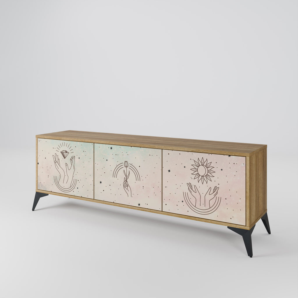 DELICATE BEAUTY TV-Lowboard mit 3 Türen in Eiche-Optik