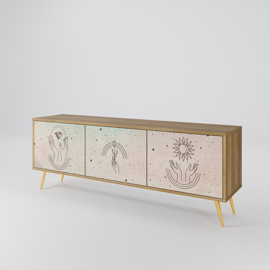 DELICATE BEAUTY TV-Lowboard mit 3 Türen in Eiche-Optik