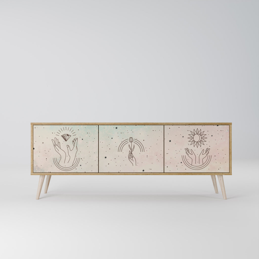 DELICATE BEAUTY TV-Lowboard mit 3 Türen in Eiche-Optik