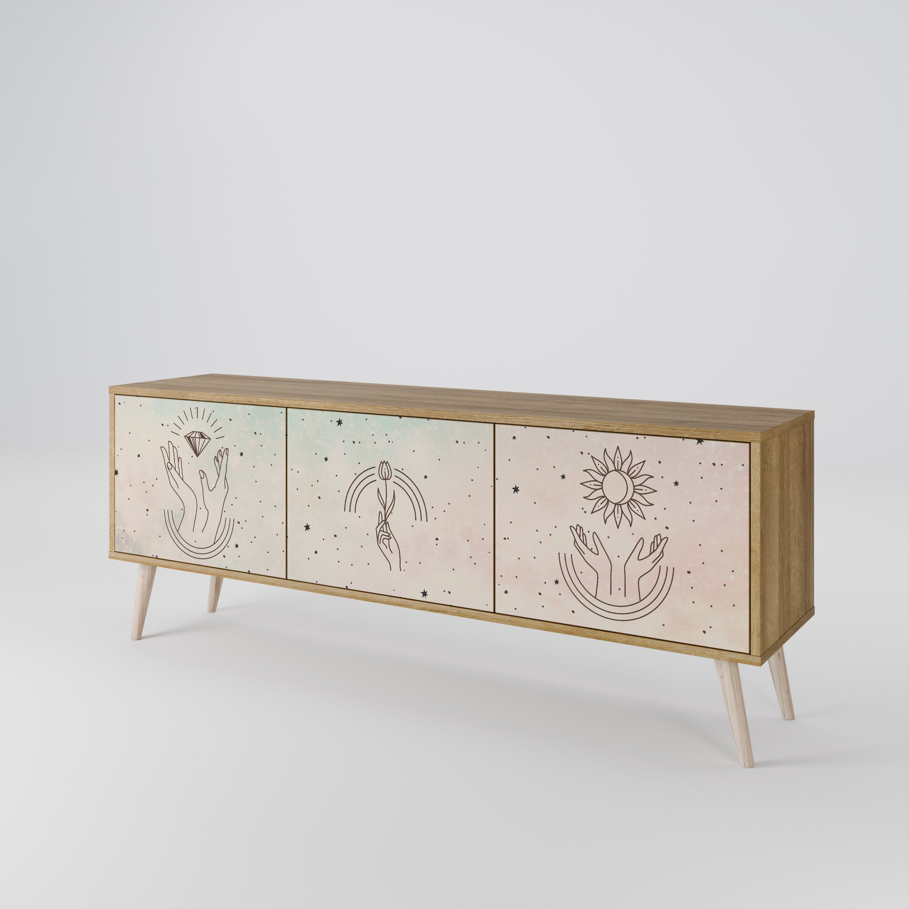 DELICATE BEAUTY 3-Door TV Cabinet