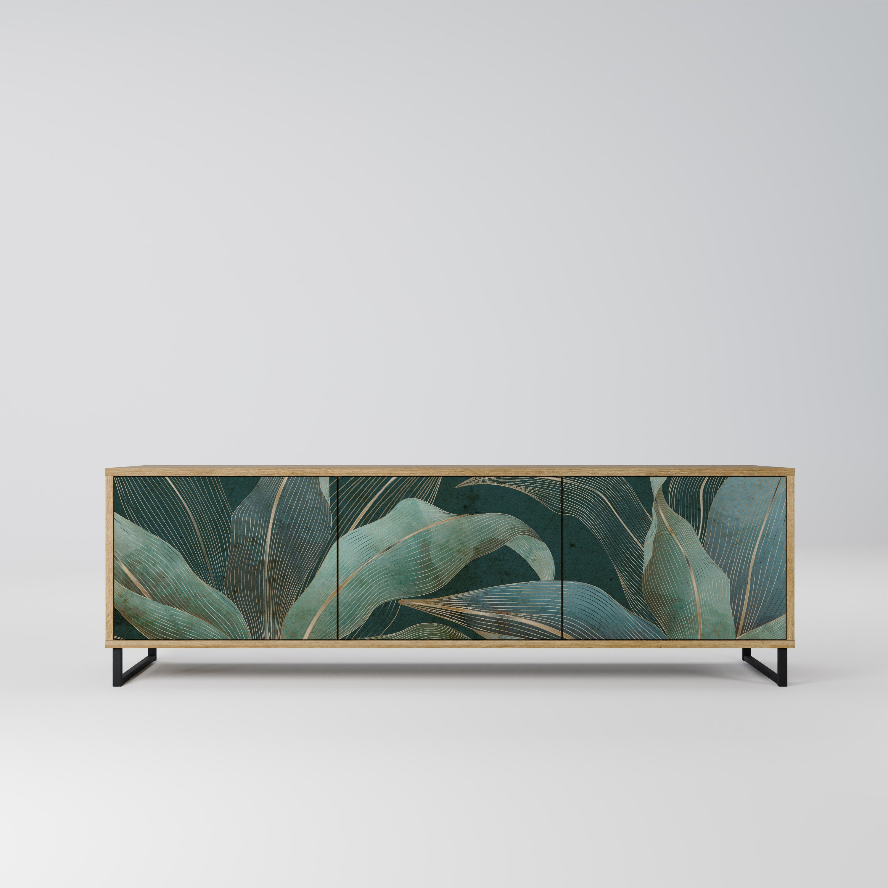 ROYAL GREEN TV-Lowboard mit 3 Türen in Eiche-Optik