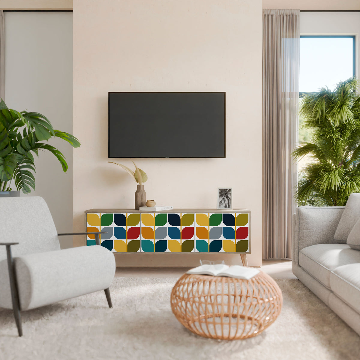 WEIGHTLESS HOURS 3-Door TV Cabinet