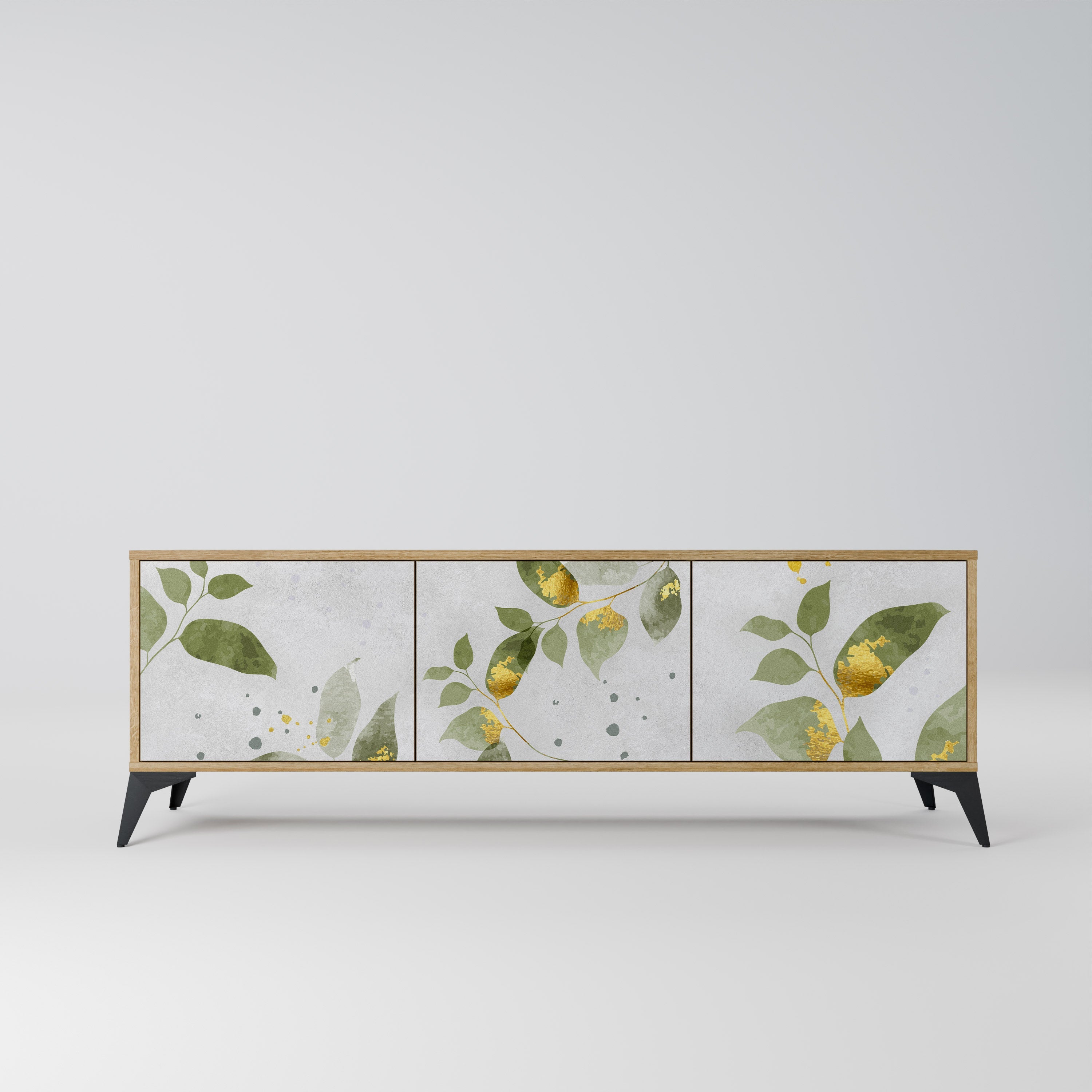 ELEGANT BOTANICS TV-Lowboard mit 3 Türen in Eiche-Optik