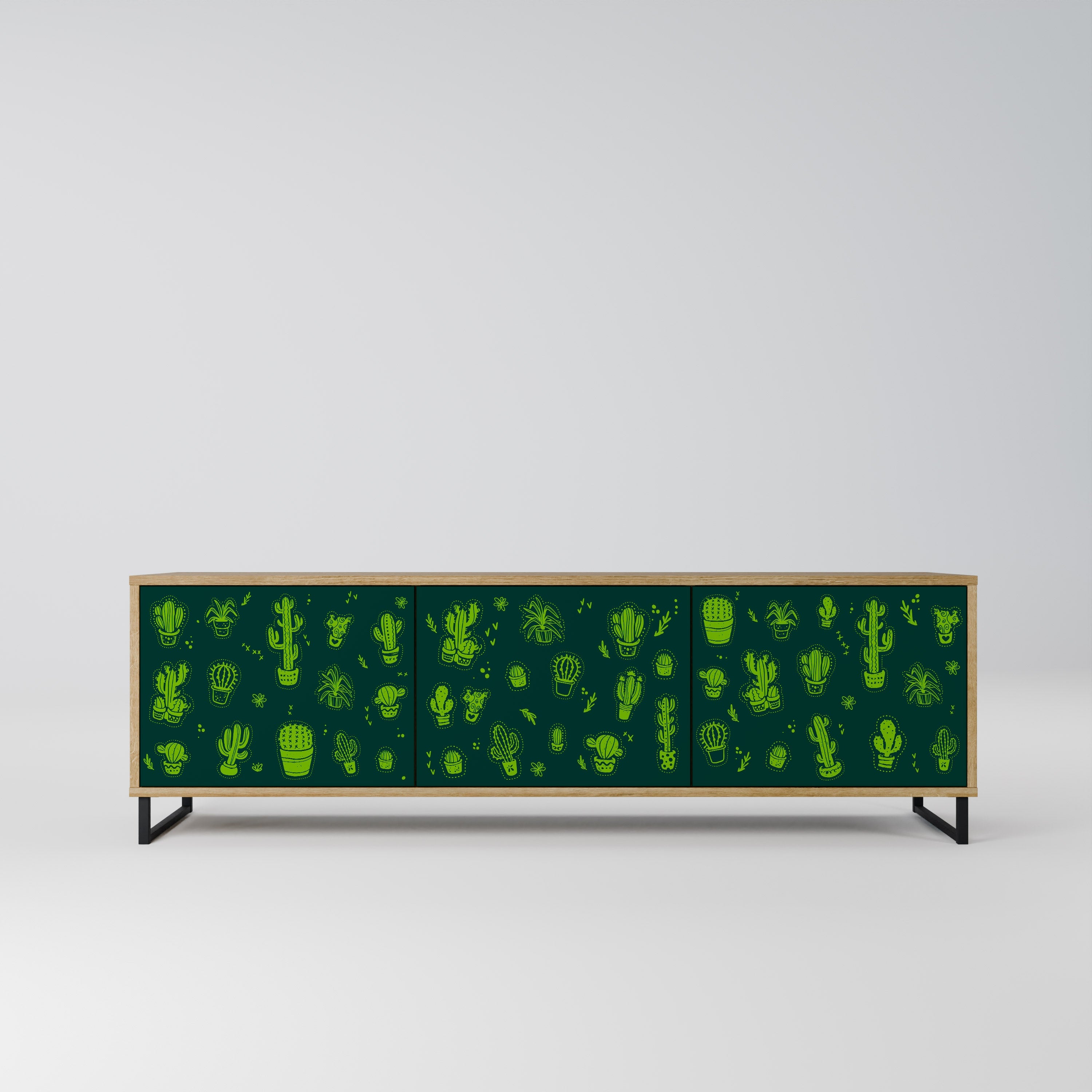 DESERT GREEN TV-Lowboard mit 3 Türen in Eiche-Optik