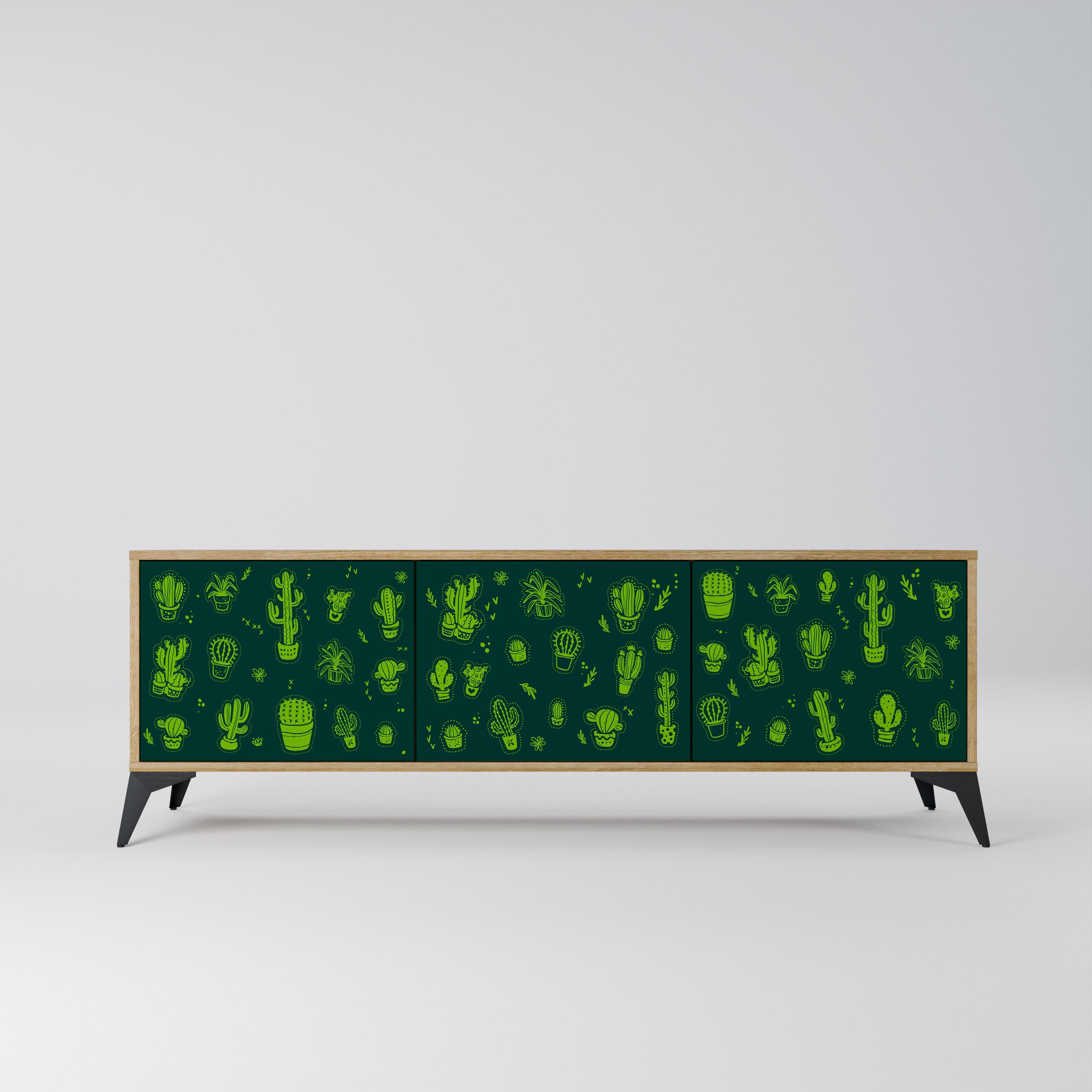 DESERT GREEN TV-Lowboard mit 3 Türen in Eiche-Optik