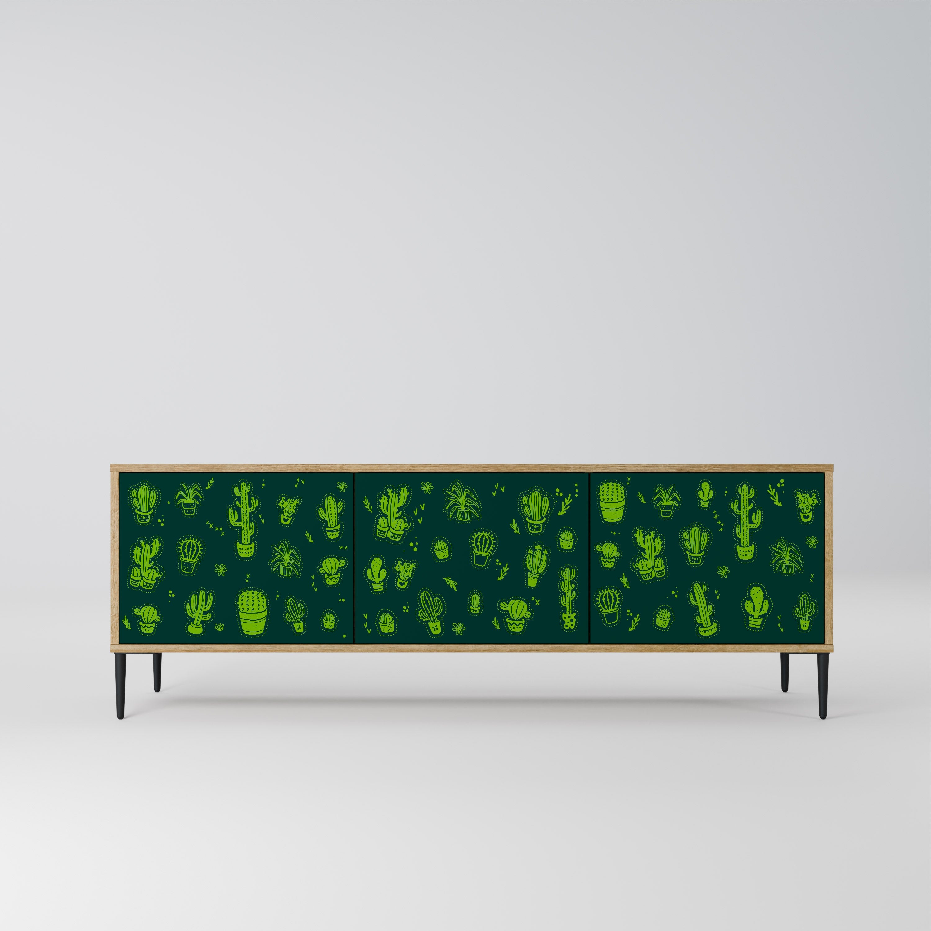 DESERT GREEN TV-Lowboard mit 3 Türen in Eiche-Optik