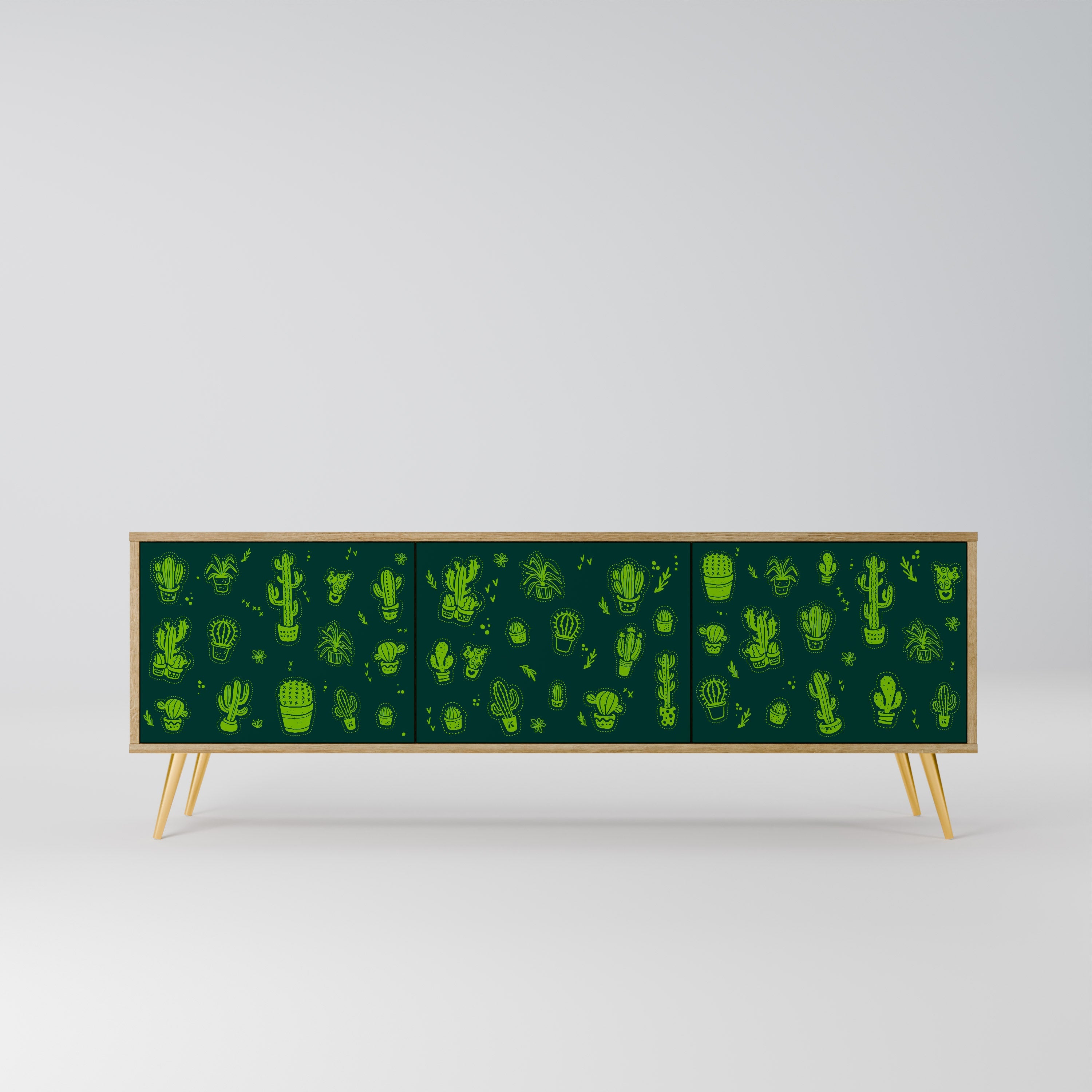 DESERT GREEN TV-Lowboard mit 3 Türen in Eiche-Optik