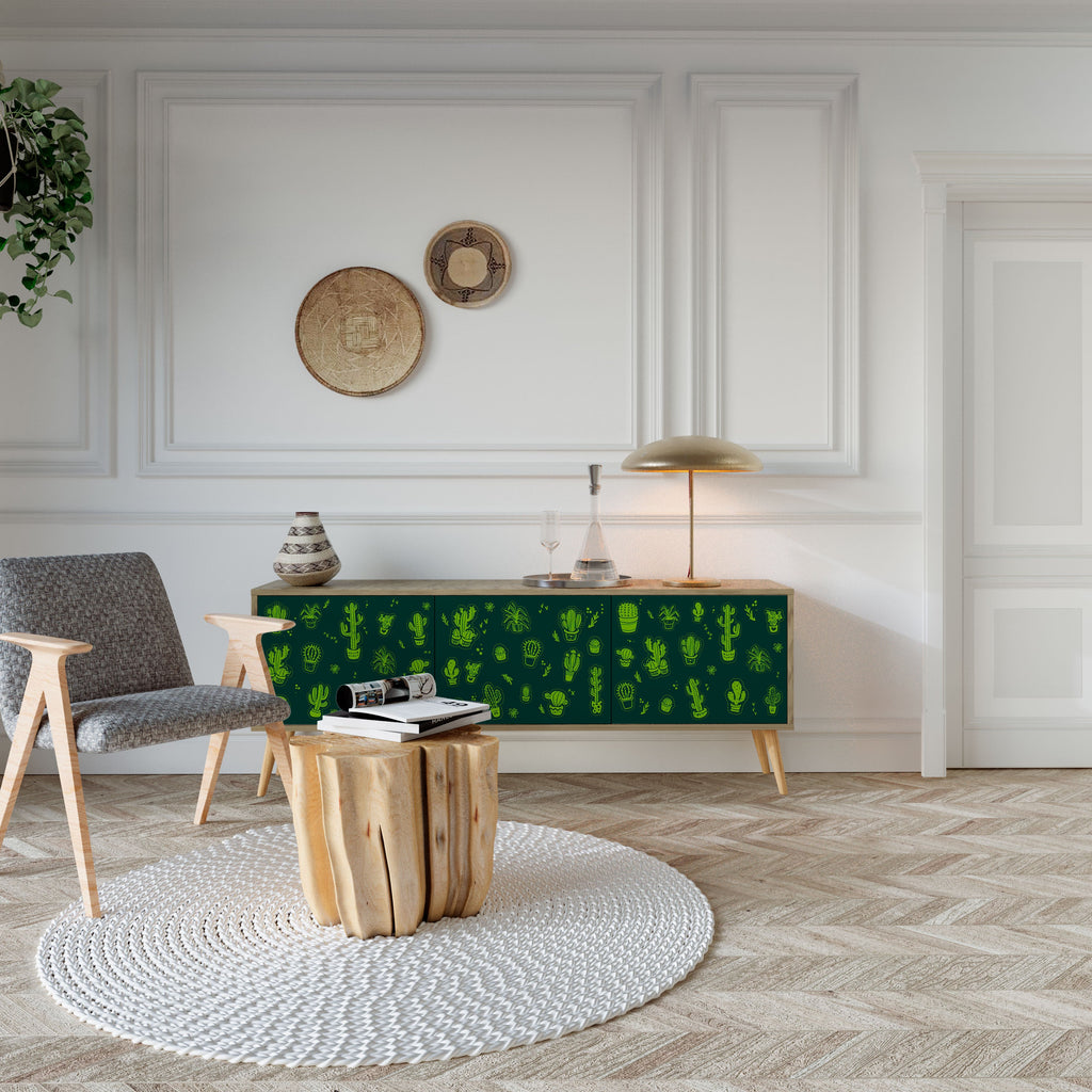 DESERT GREEN TV-Lowboard mit 3 Türen in Eiche-Optik