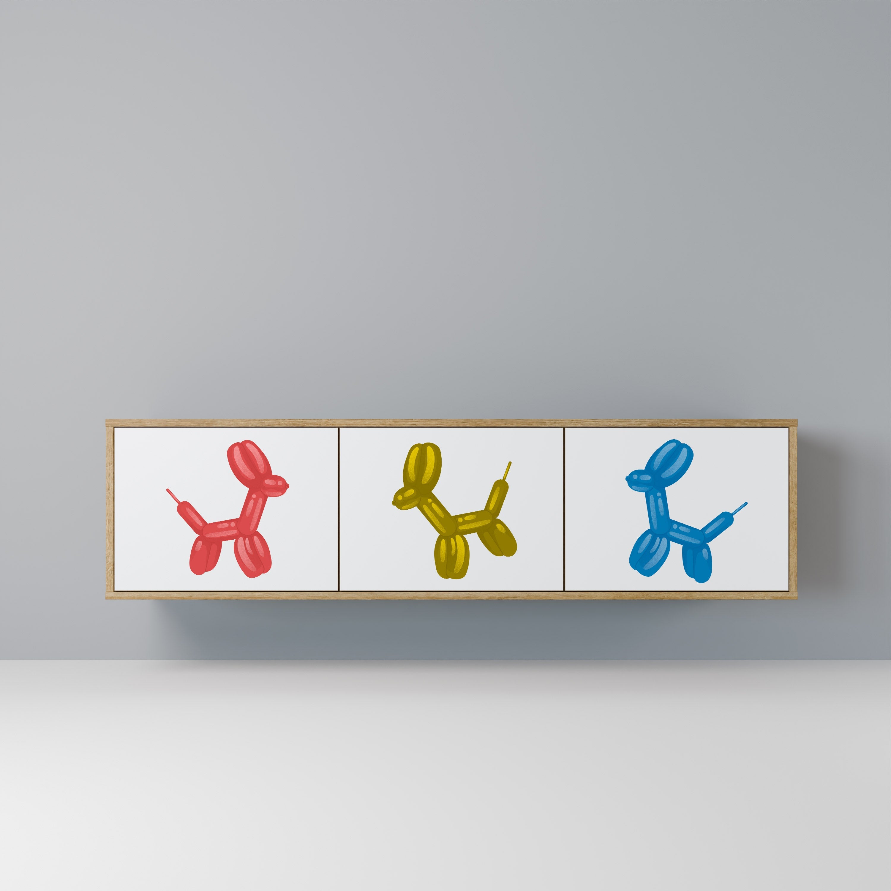 CHILDHOOD MEMORY TV-Lowboard mit 3 Türen in Eiche-Optik