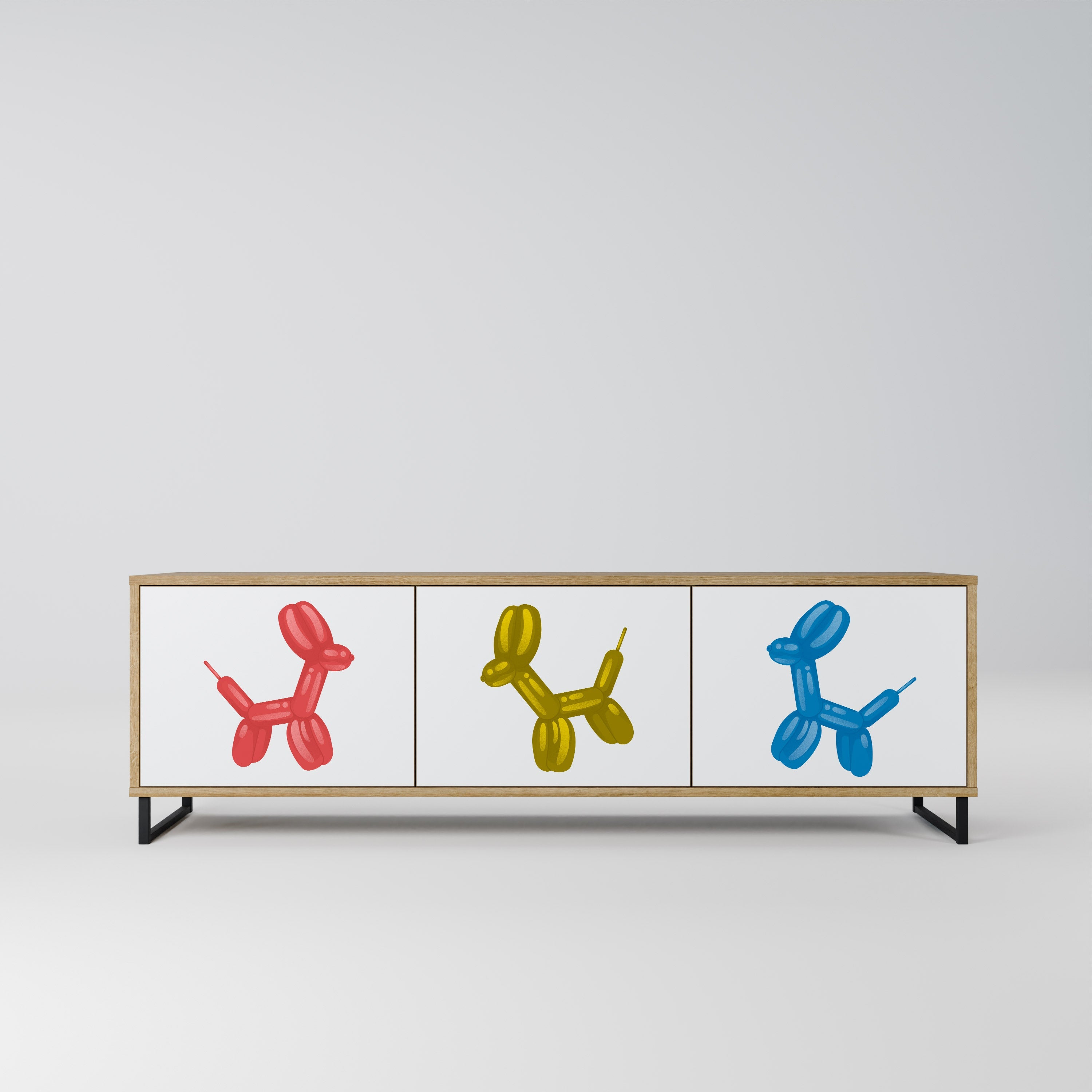 CHILDHOOD MEMORY TV-Lowboard mit 3 Türen in Eiche-Optik