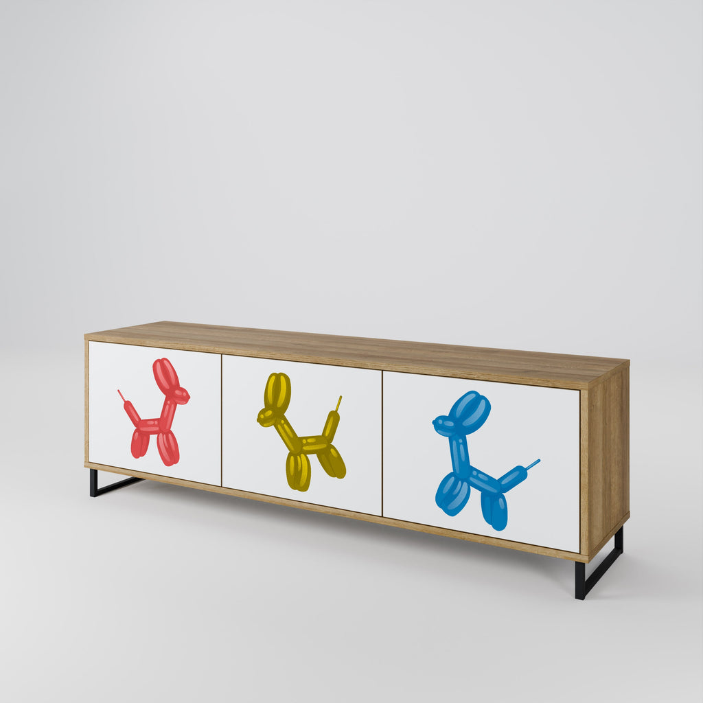 CHILDHOOD MEMORY TV-Lowboard mit 3 Türen in Eiche-Optik