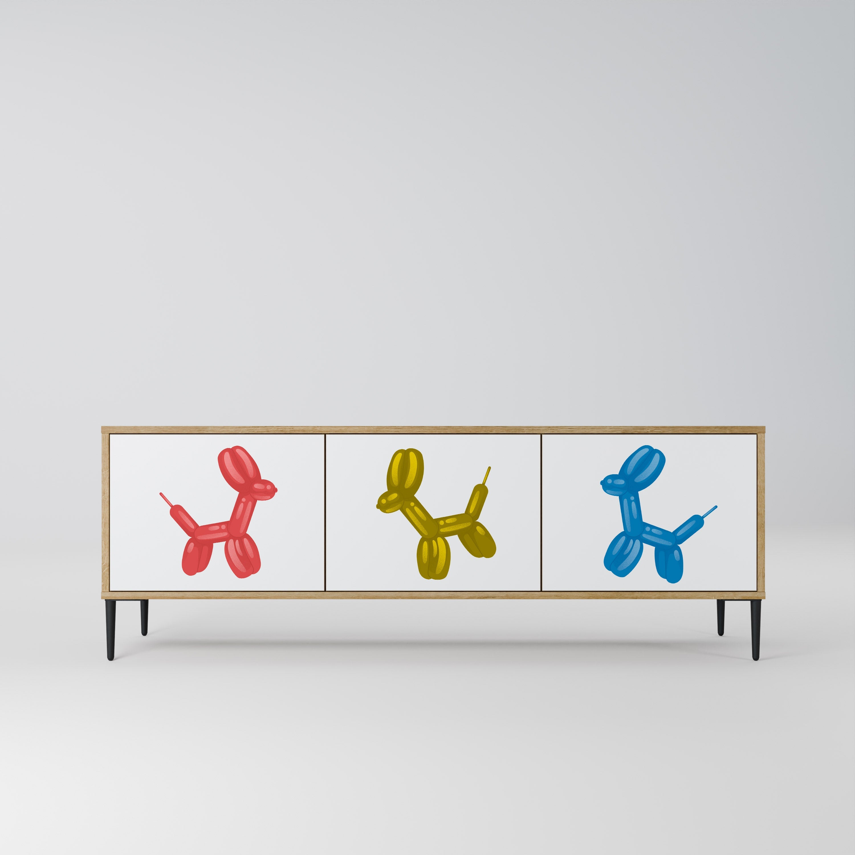 CHILDHOOD MEMORY TV-Lowboard mit 3 Türen in Eiche-Optik