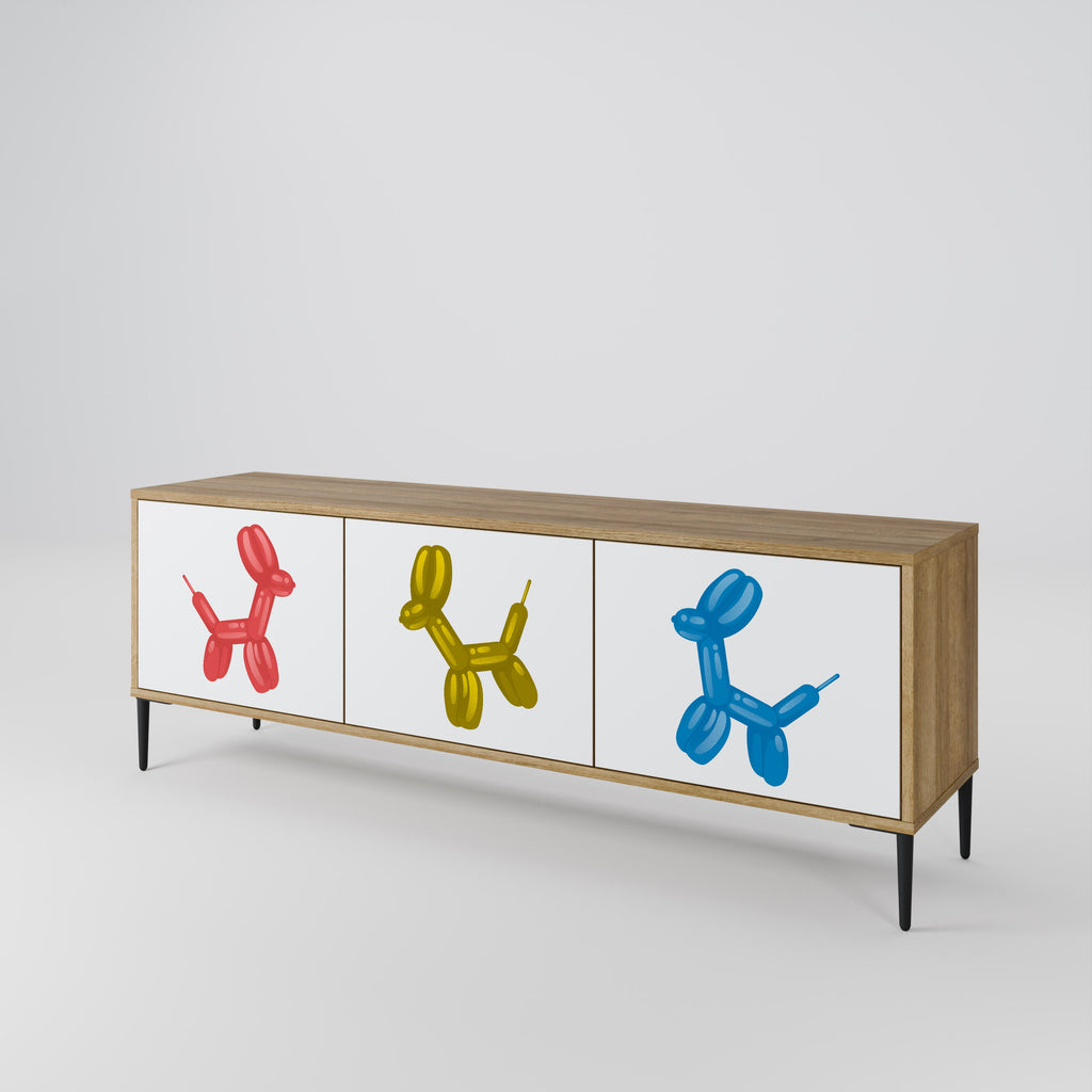 CHILDHOOD MEMORY TV-Lowboard mit 3 Türen in Eiche-Optik