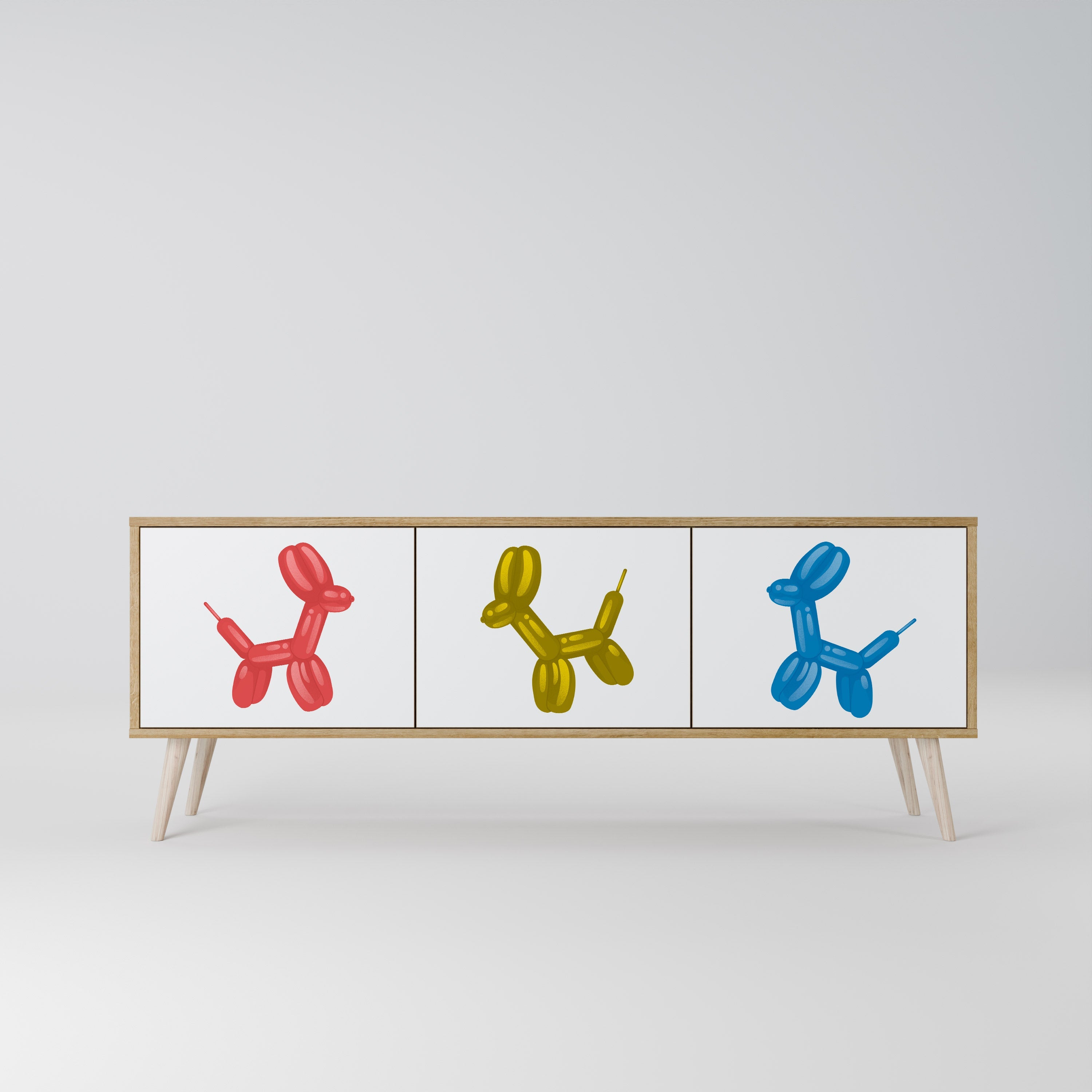 CHILDHOOD MEMORY TV-Lowboard mit 3 Türen in Eiche-Optik