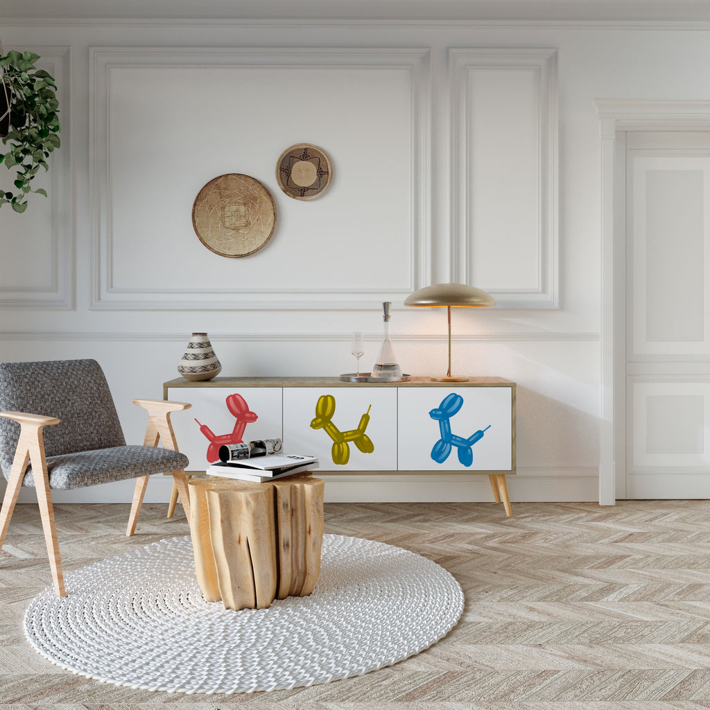 CHILDHOOD MEMORY TV-Lowboard mit 3 Türen in Eiche-Optik