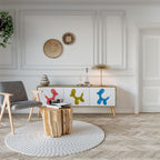 CHILDHOOD MEMORY TV-Lowboard mit 3 Türen in Eiche-Optik