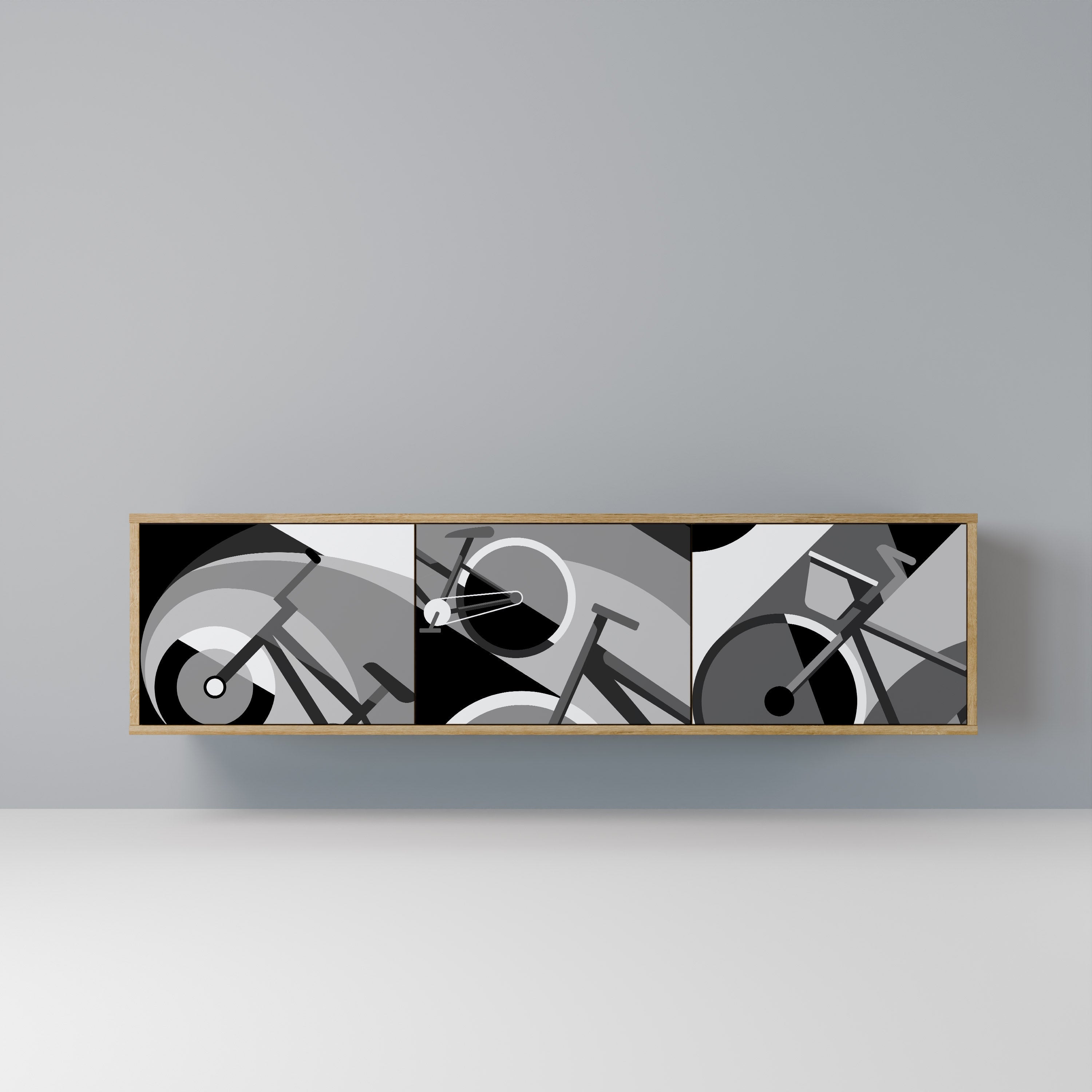 BIKE ENERGY TV-Lowboard mit 3 Türen in Eiche-Optik