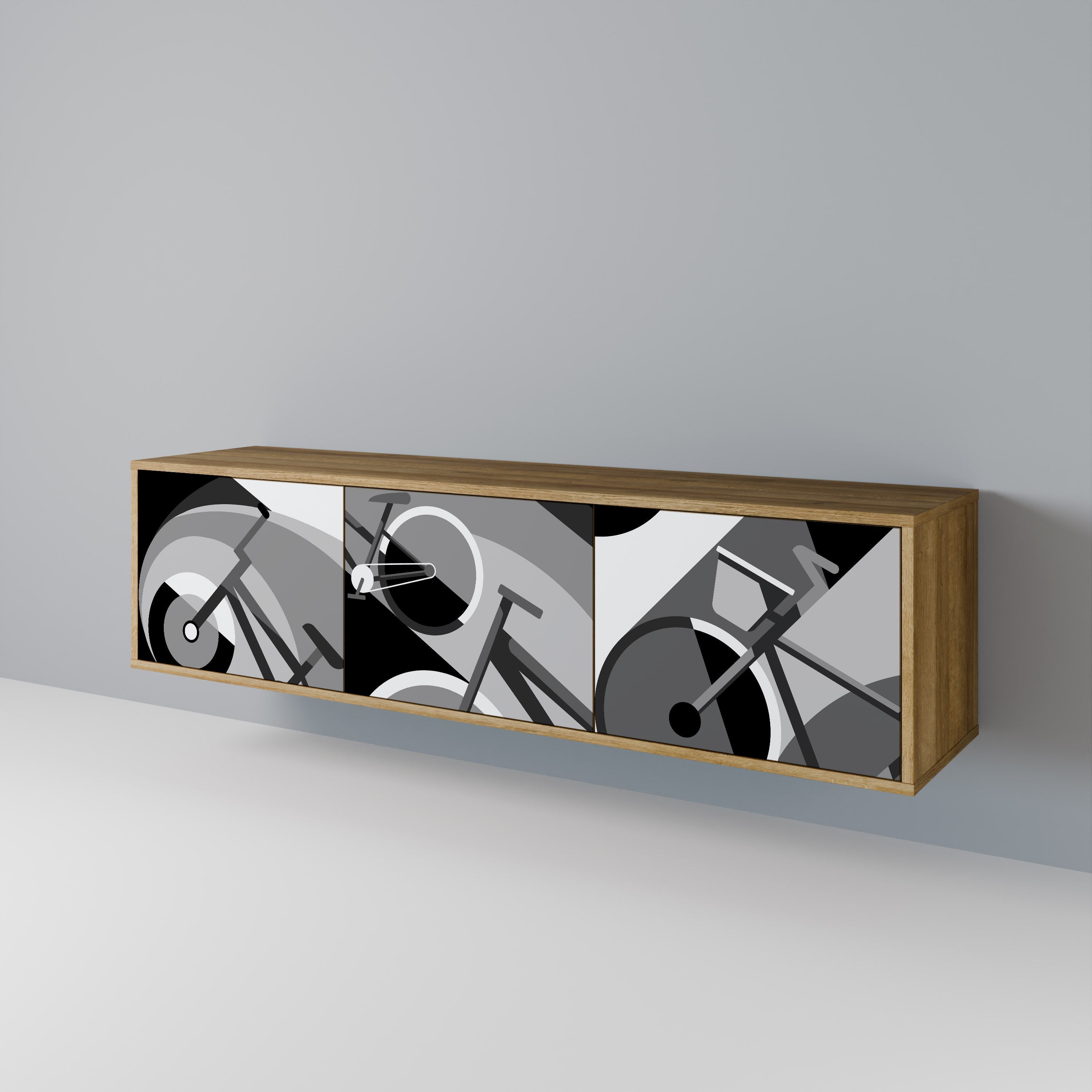 BIKE ENERGY TV-Lowboard mit 3 Türen in Eiche-Optik