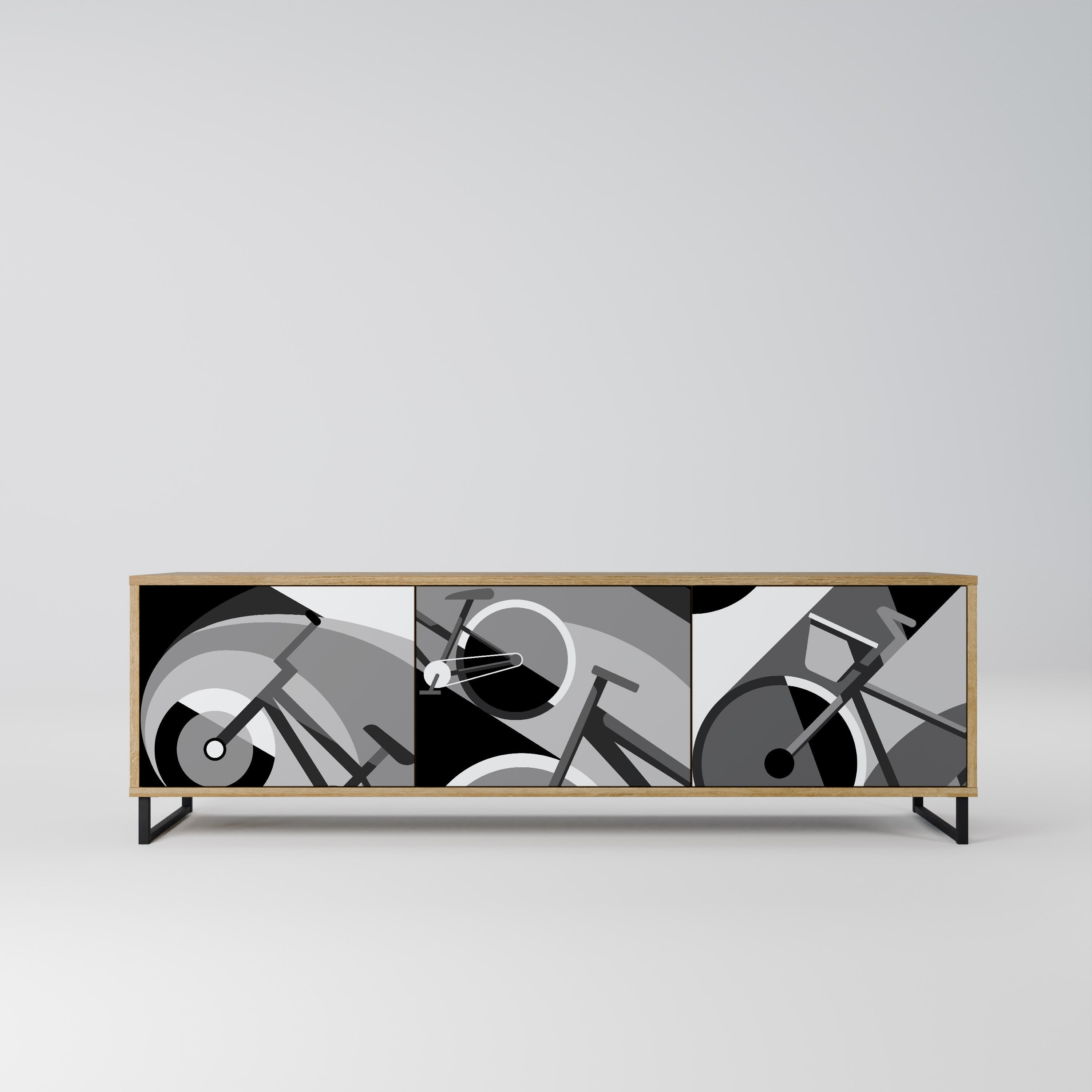 BIKE ENERGY TV-Lowboard mit 3 Türen in Eiche-Optik