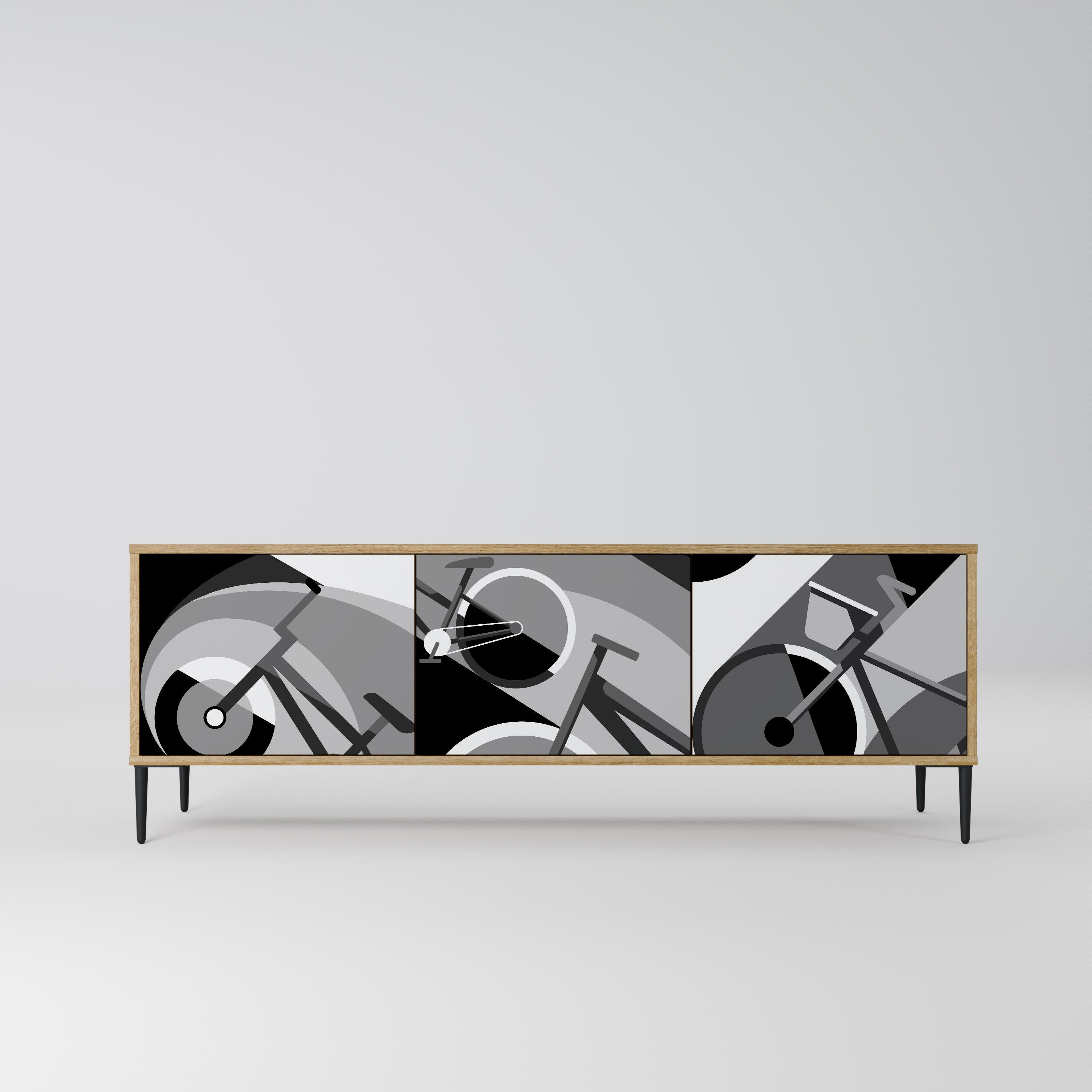 BIKE ENERGY TV-Lowboard mit 3 Türen in Eiche-Optik