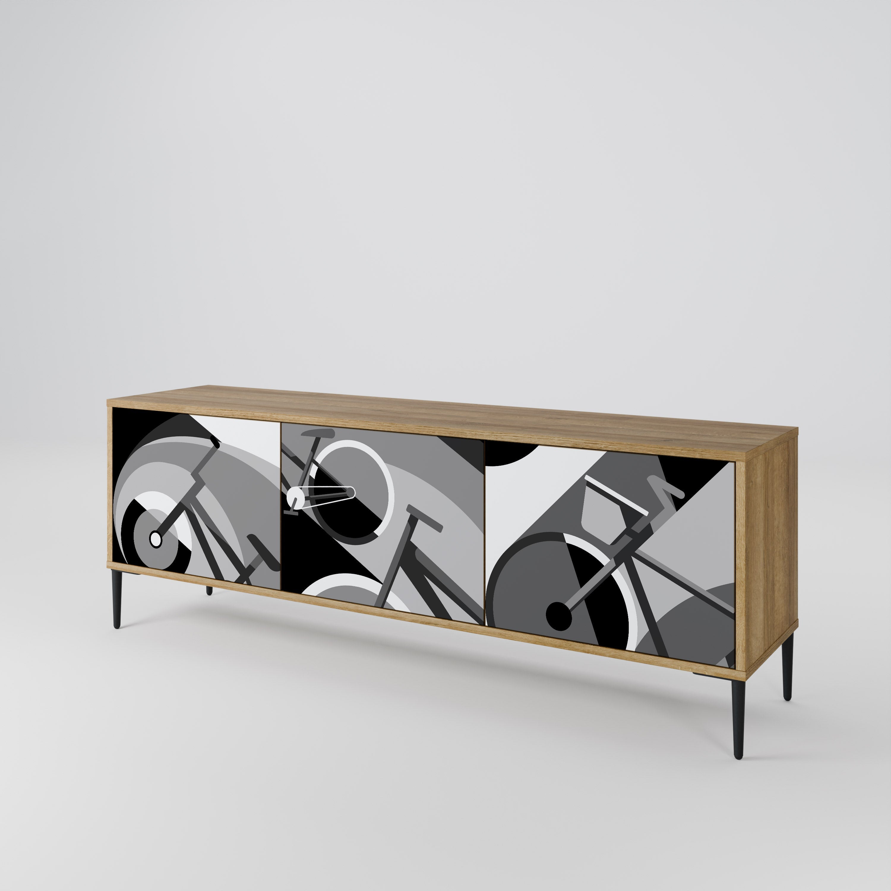 BIKE ENERGY TV-Lowboard mit 3 Türen in Eiche-Optik