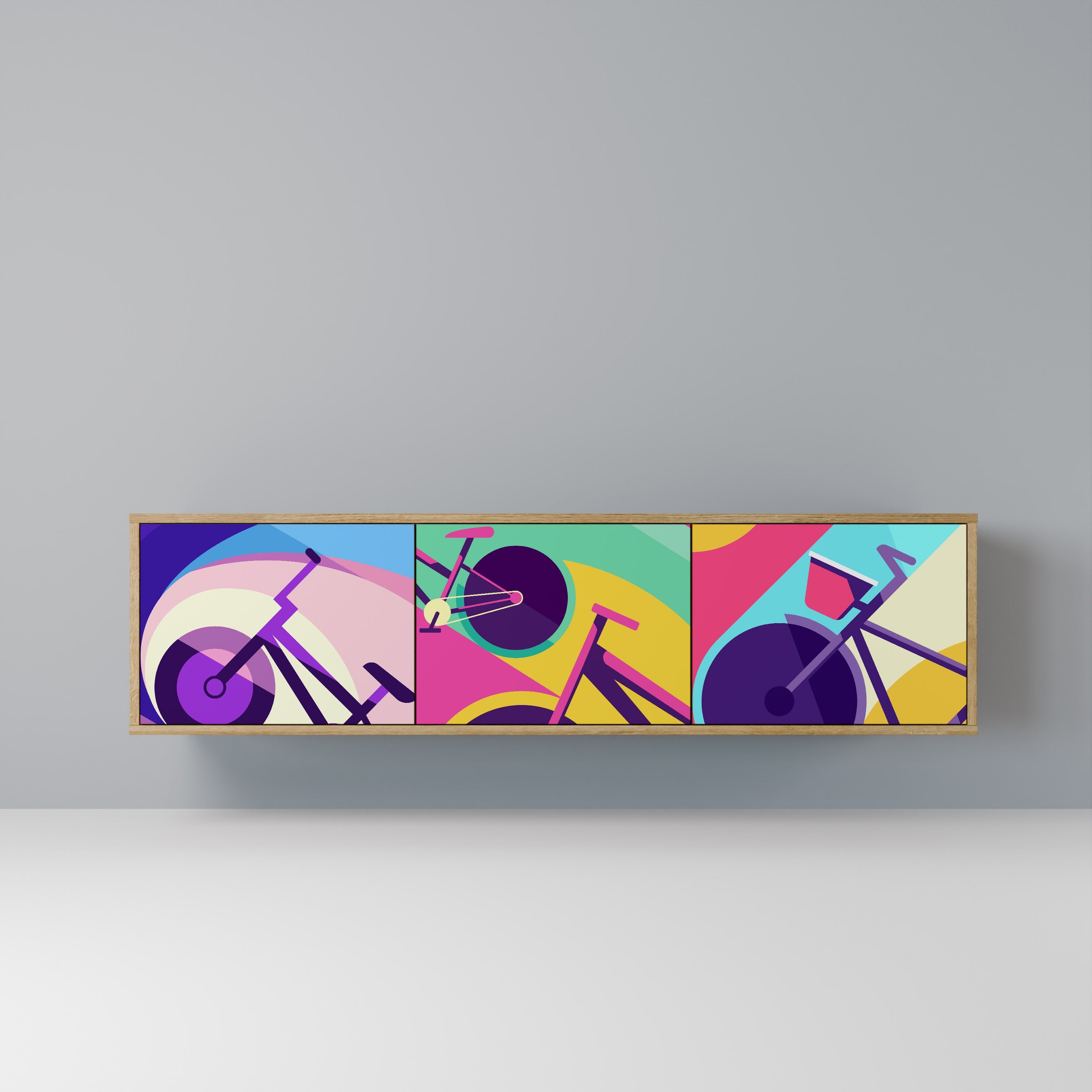 BIKE DREAMS TV-Lowboard mit 3 Türen in Eiche-Optik