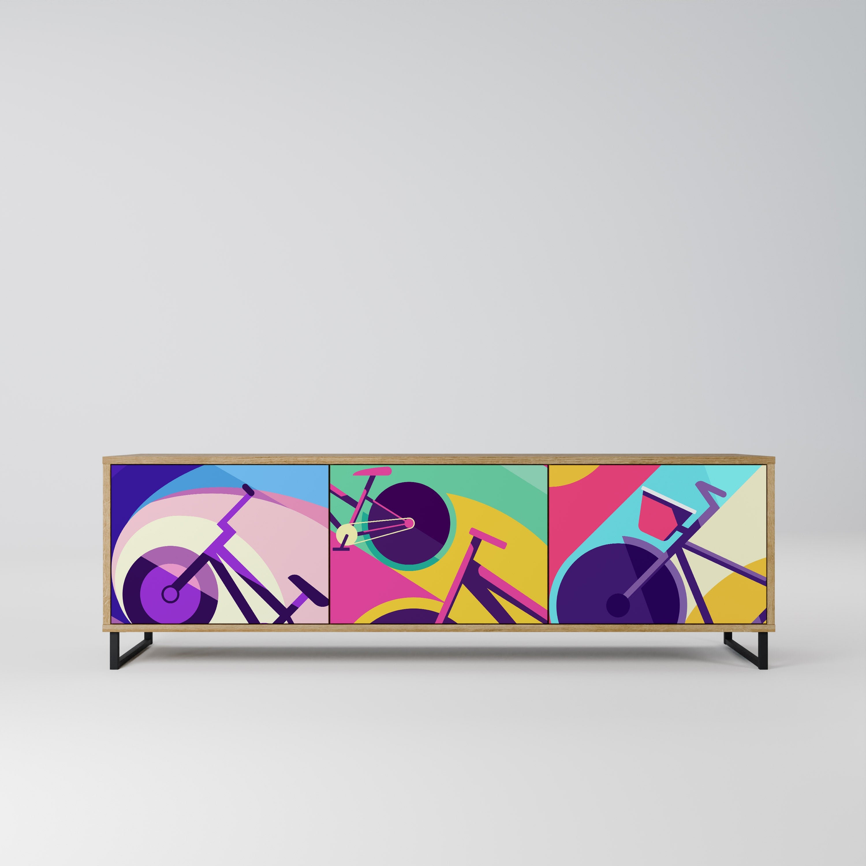 BIKE DREAMS TV-Lowboard mit 3 Türen in Eiche-Optik