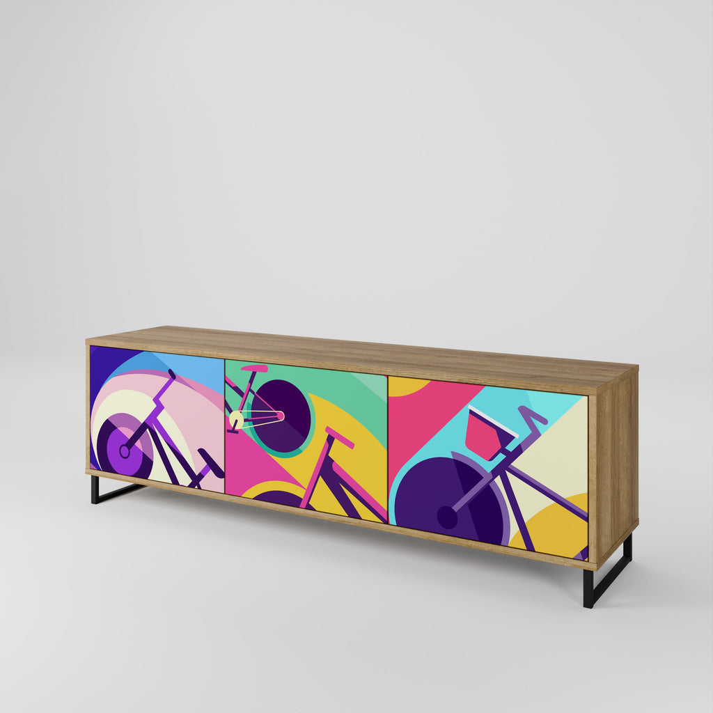 BIKE DREAMS TV-Lowboard mit 3 Türen in Eiche-Optik