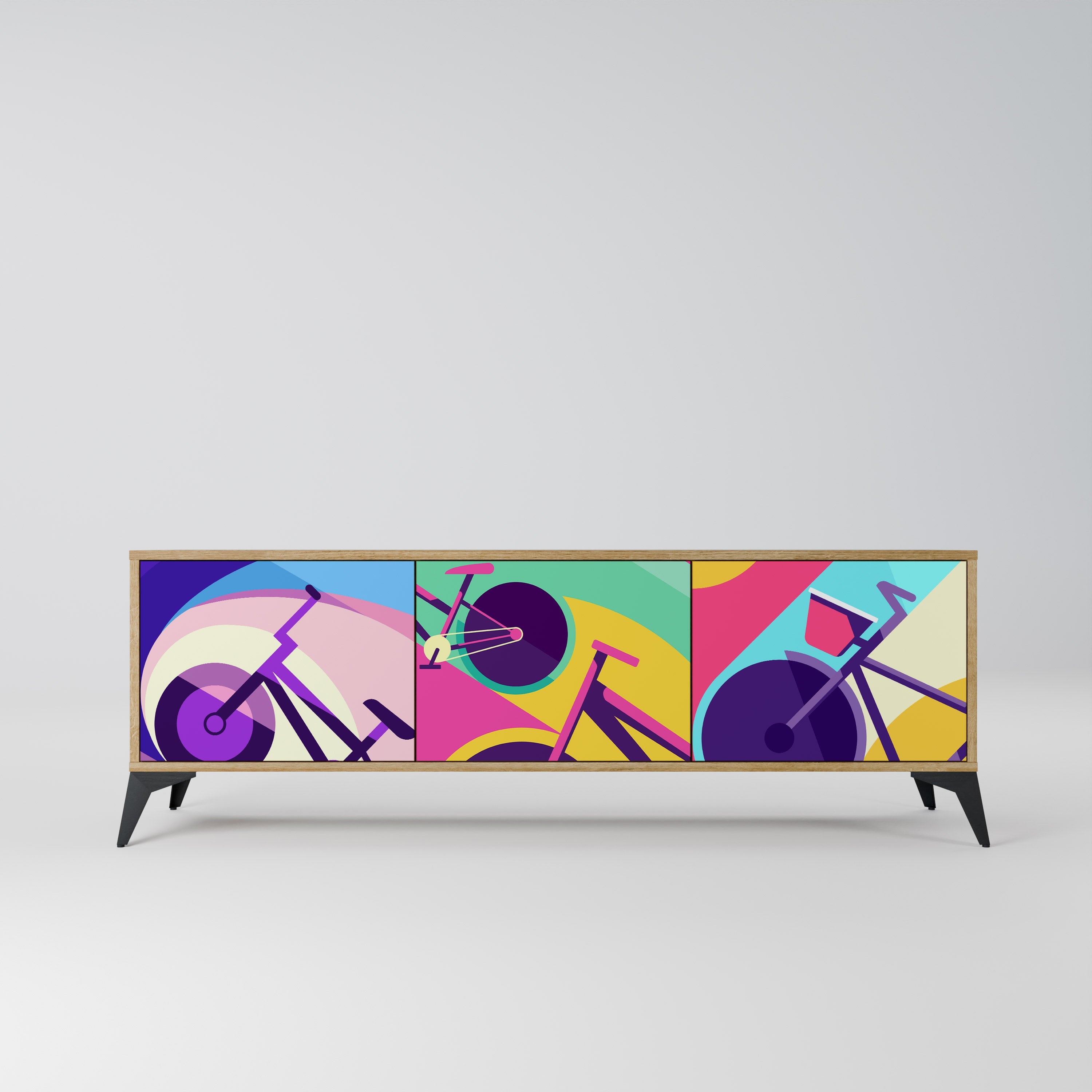 BIKE DREAMS TV-Lowboard mit 3 Türen in Eiche-Optik